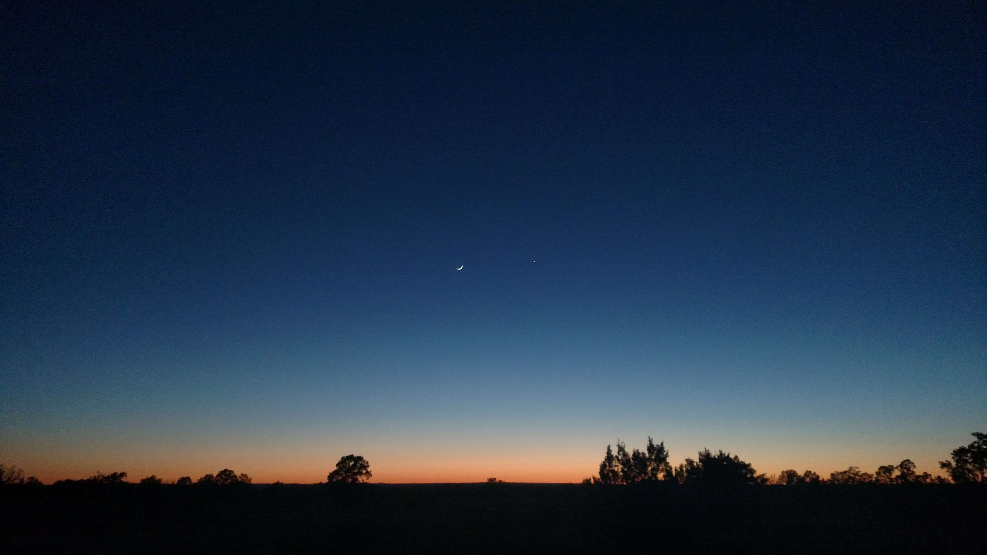 Moon and Venus in the east, after sunset