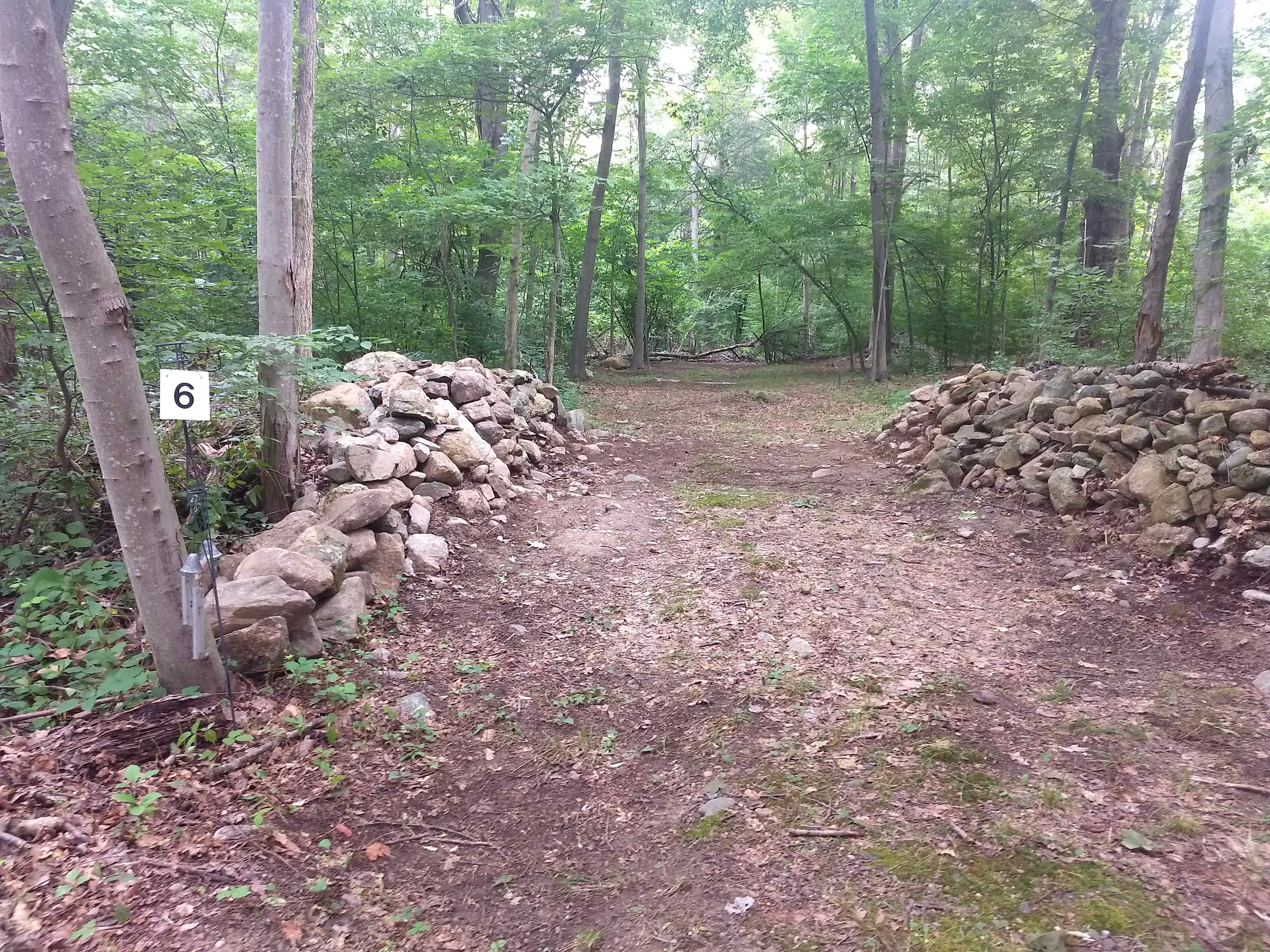 Site 6 is more secluded, still large, but only available for tents at this time
