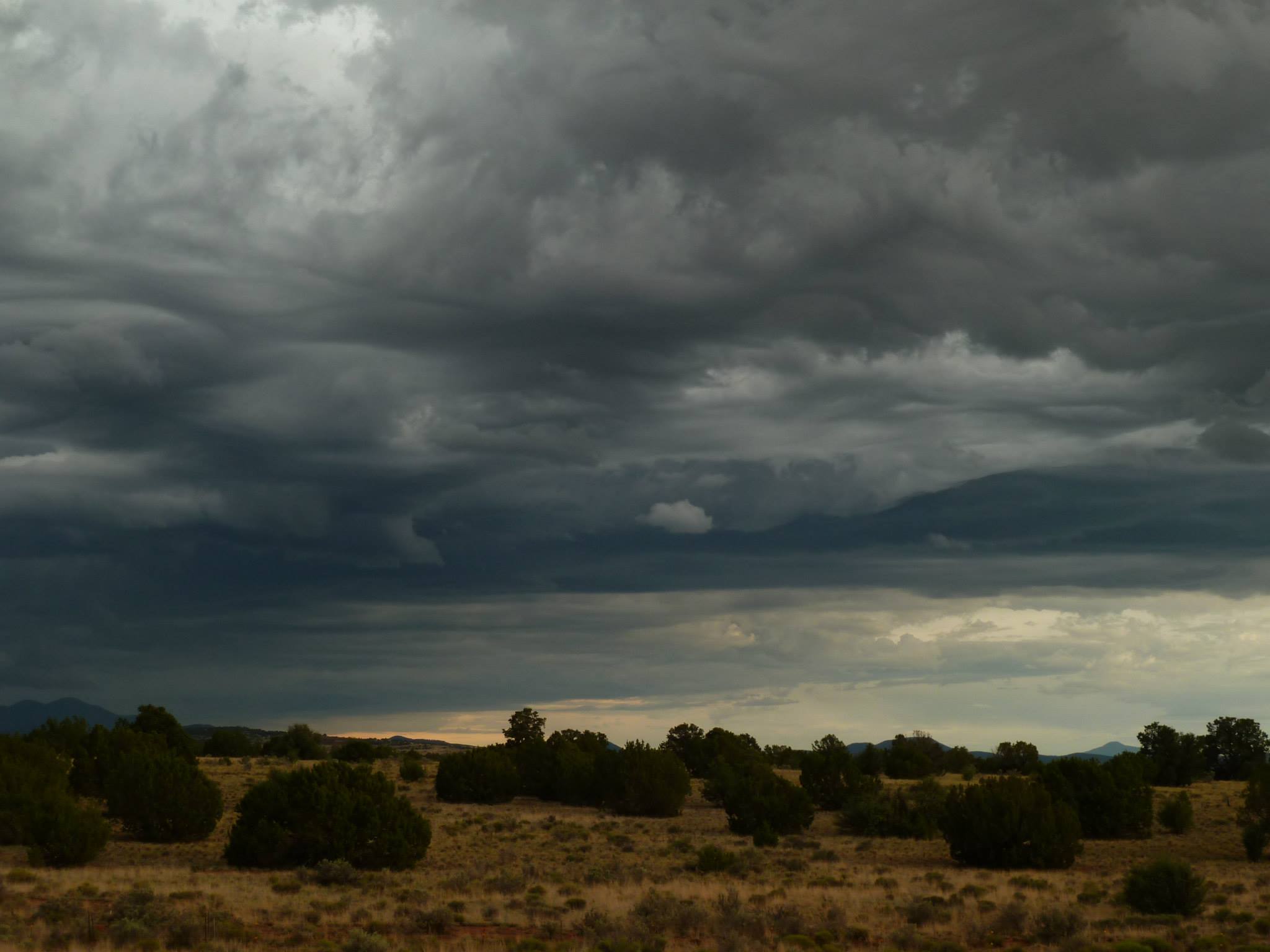 Vibrant storms bring dramatic skies across the Coconino Plateau during summer monsoon season,  July - August.