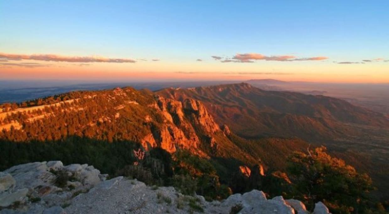 Sunset view from atop Sandia Mountain