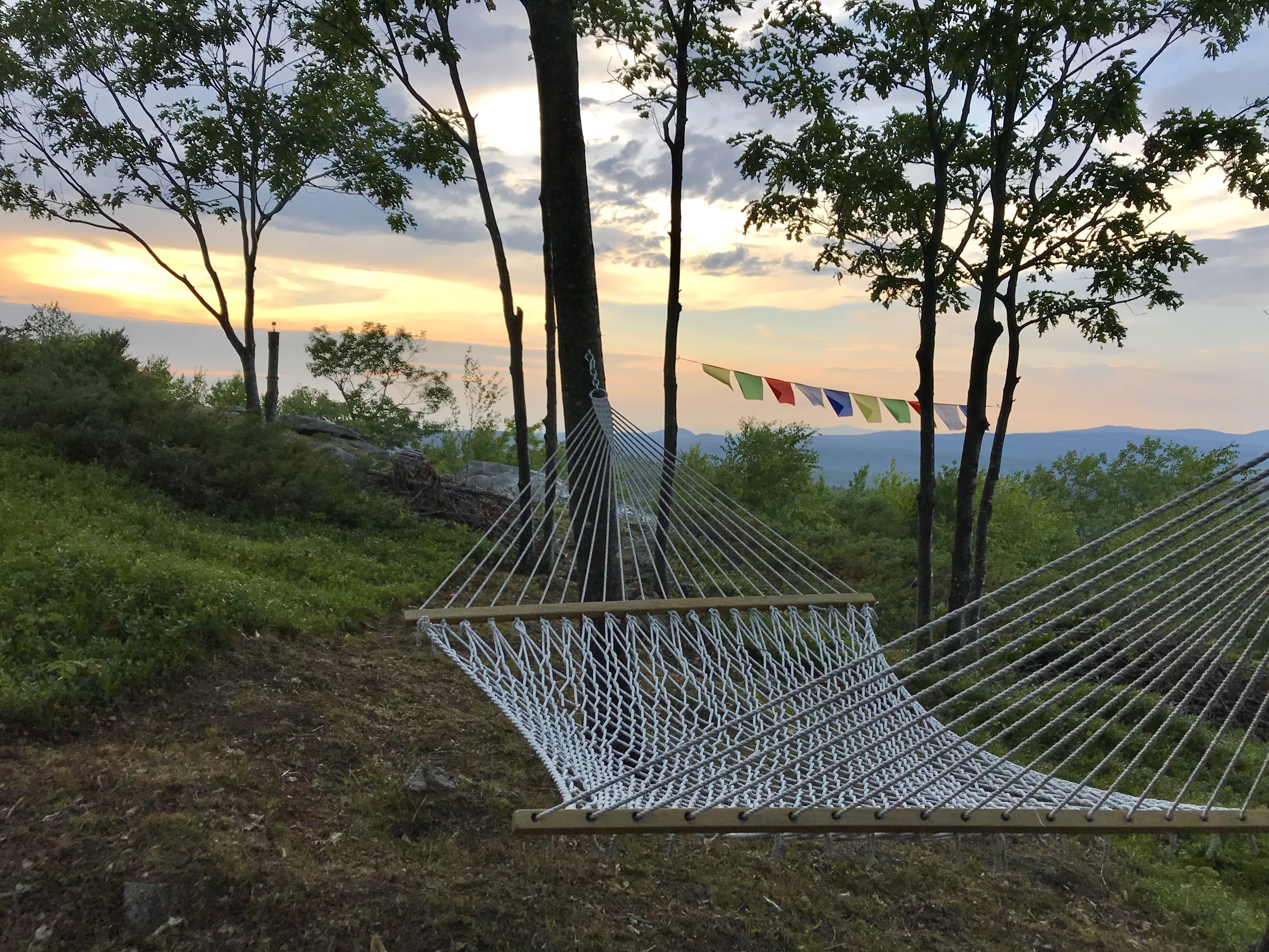 Behind hammock at sunset 