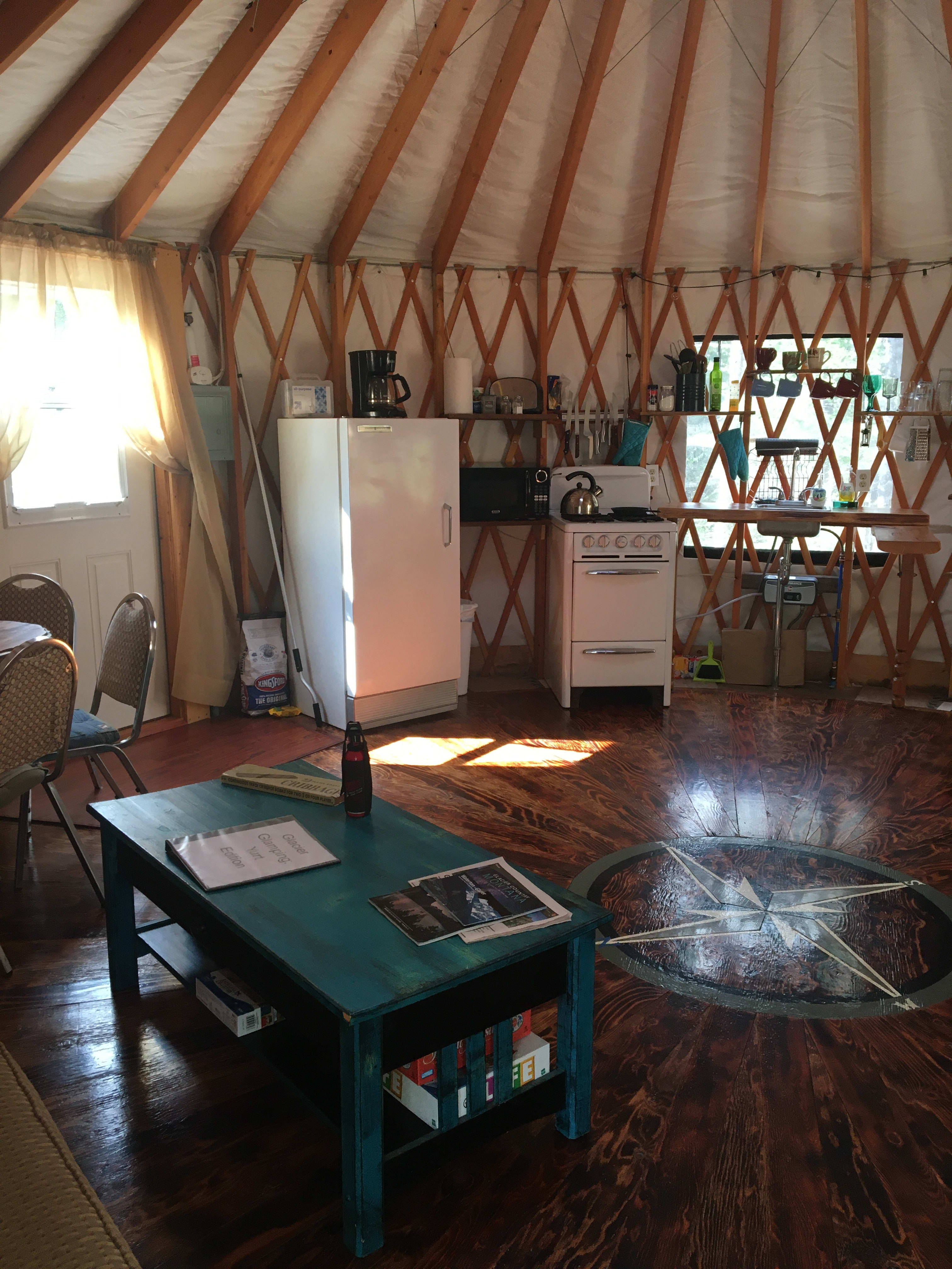 Entrance door to yurt. 