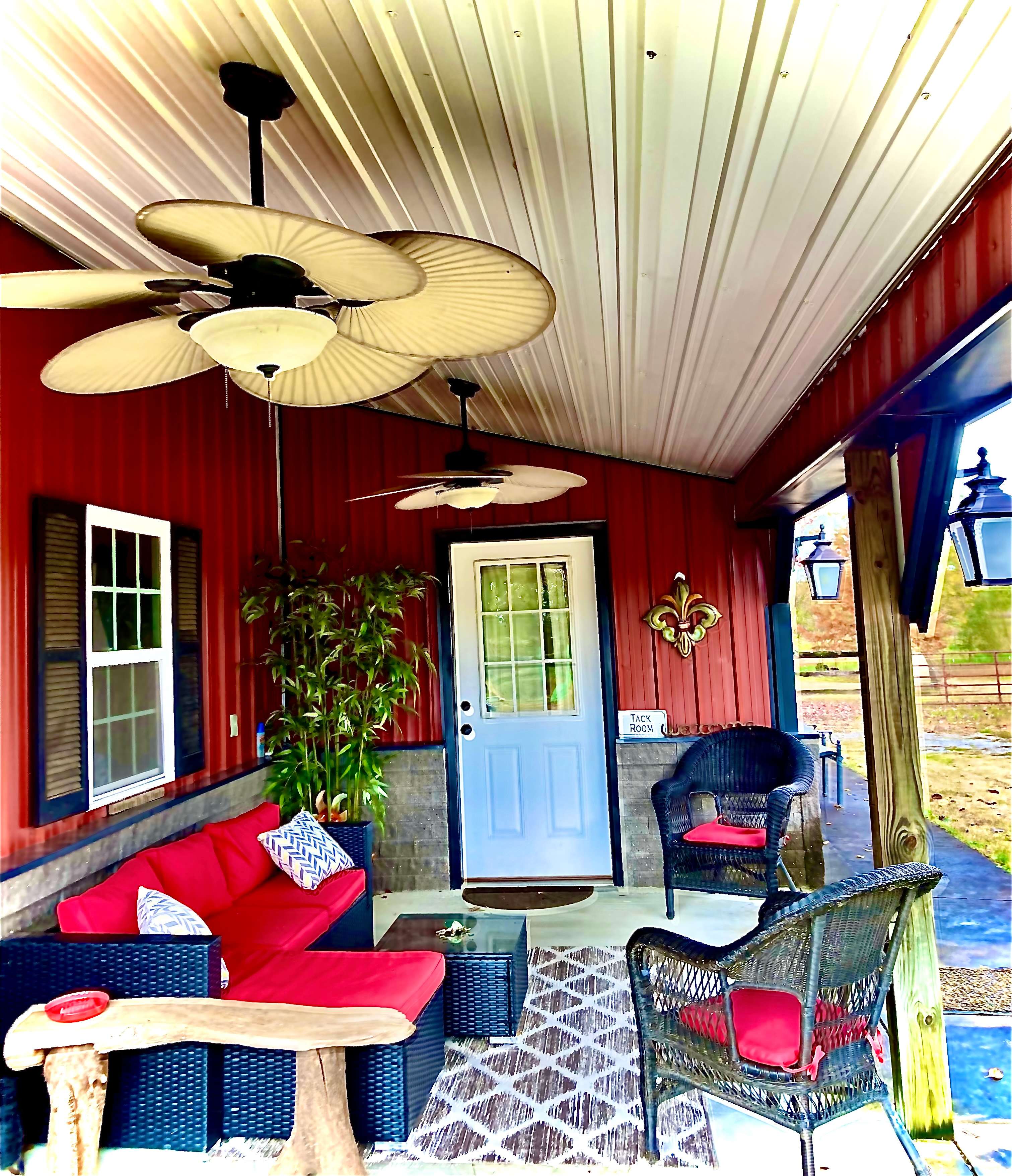 The Tack Room porch.