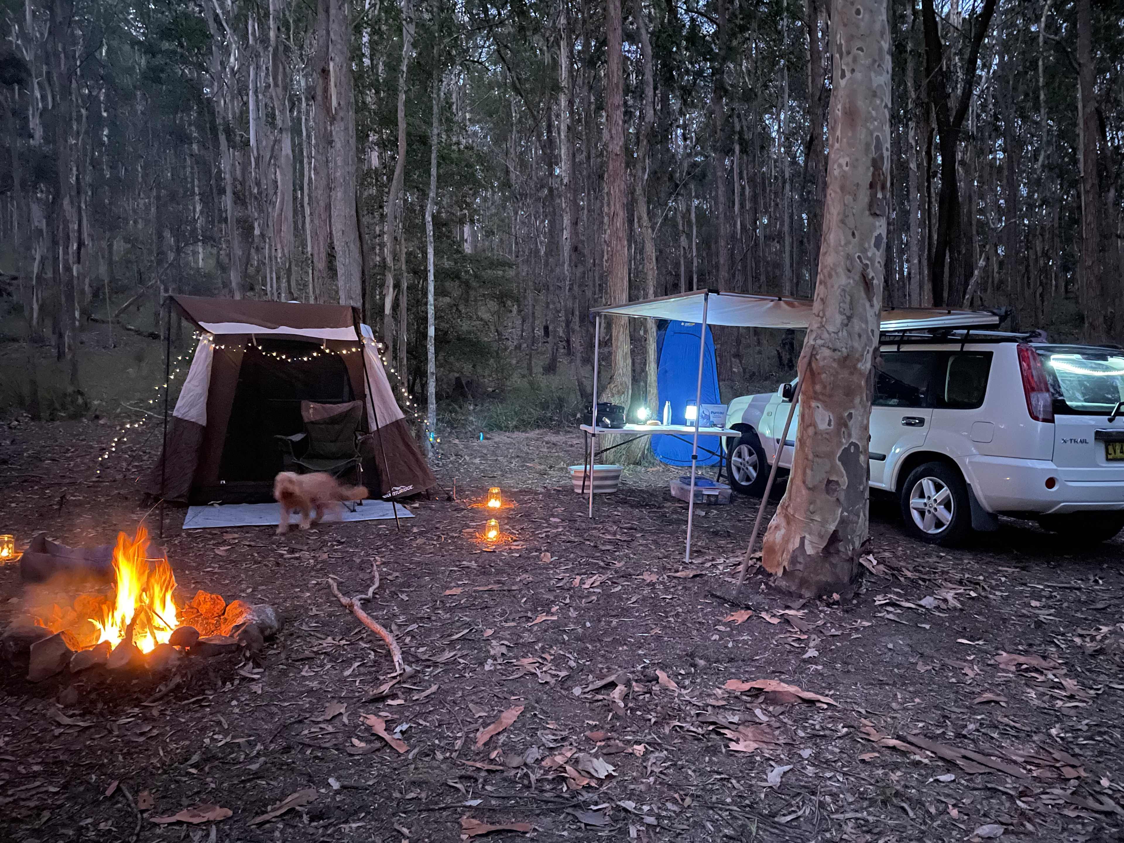 Campsite on the hill- could have been a million miles away!