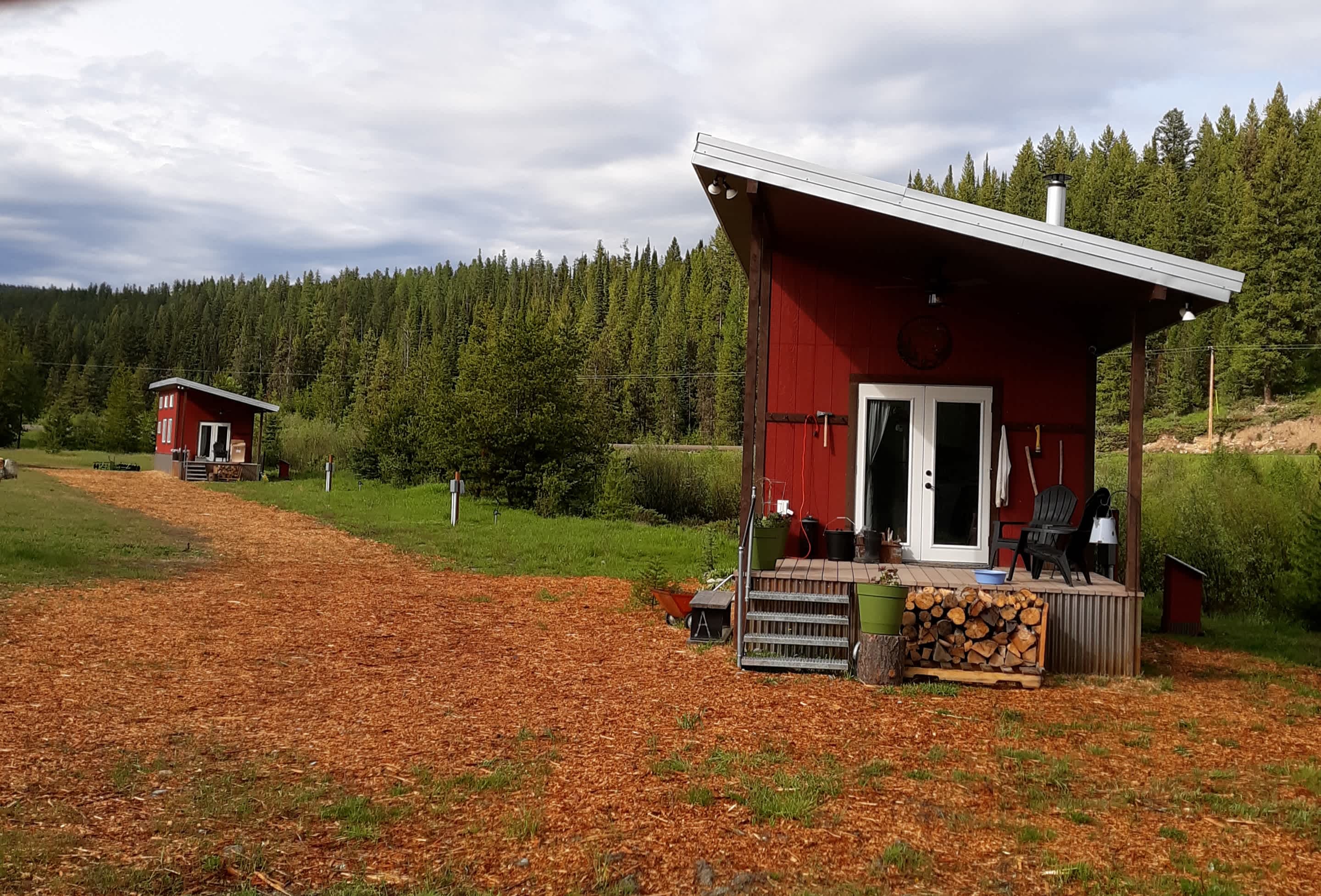 Camp Sites are located between the tiny cabins.  