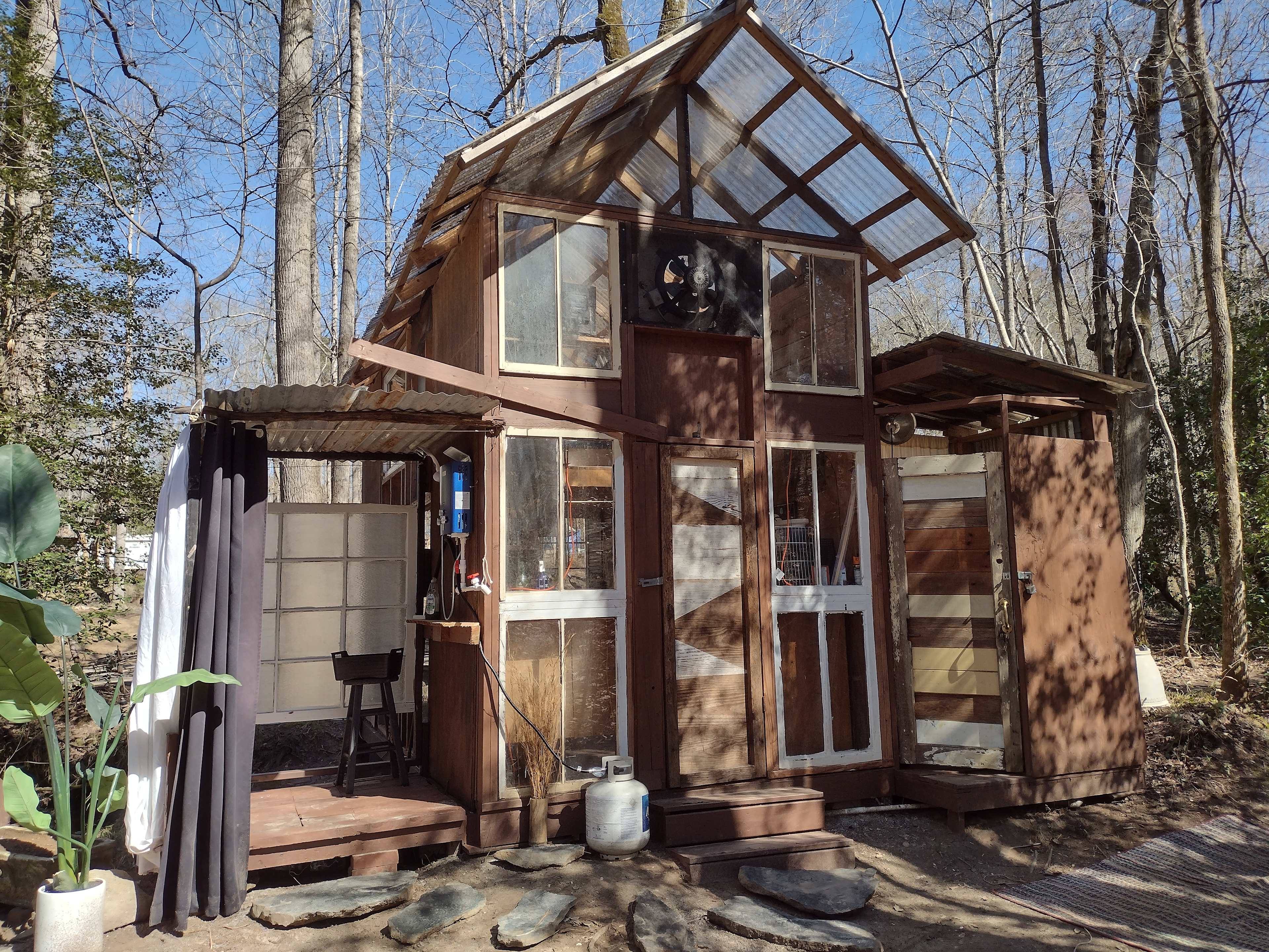 New outdoor hot water shower

