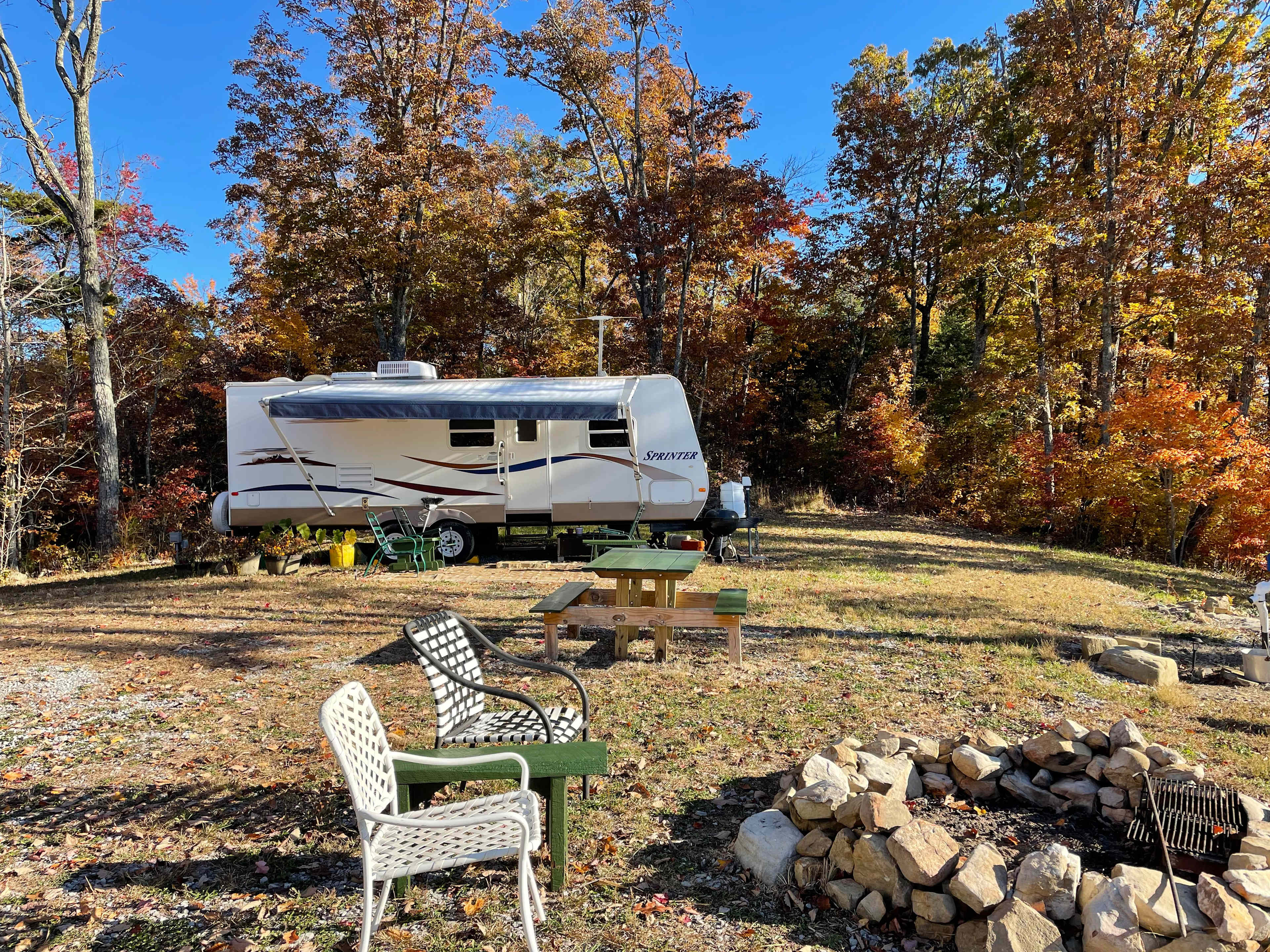 Camper with EPIC Bluff campView