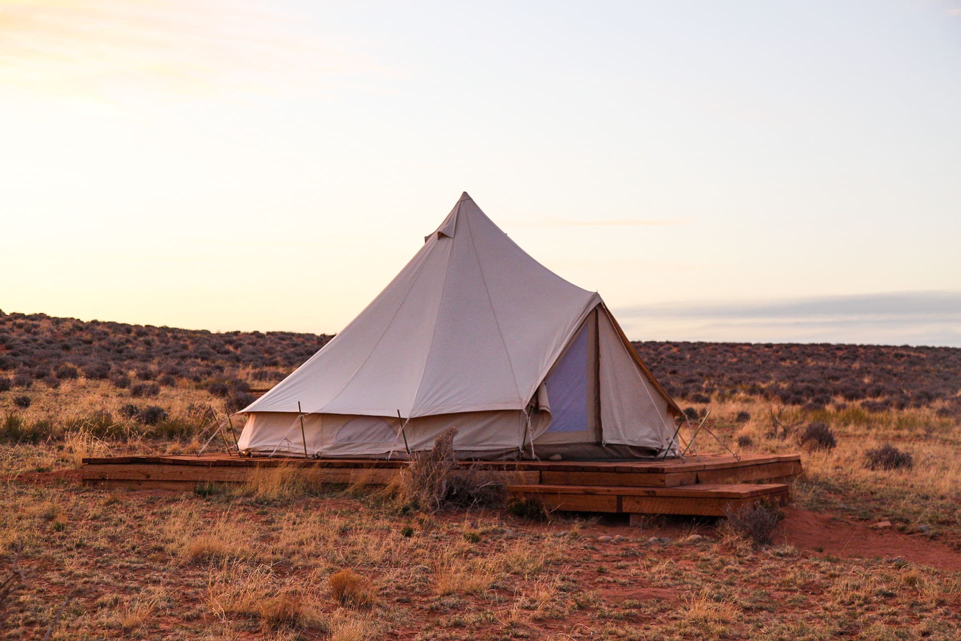 glamping desert canvas tent