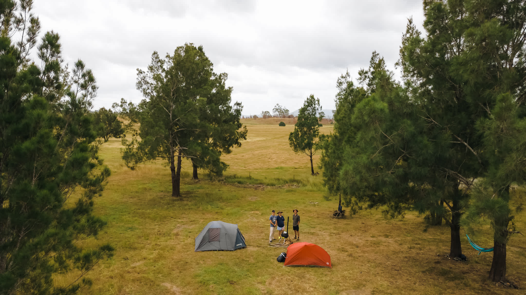 An aerial shot from above our shaded site between the river and paddocks. 

Instagram: @jarodimaged