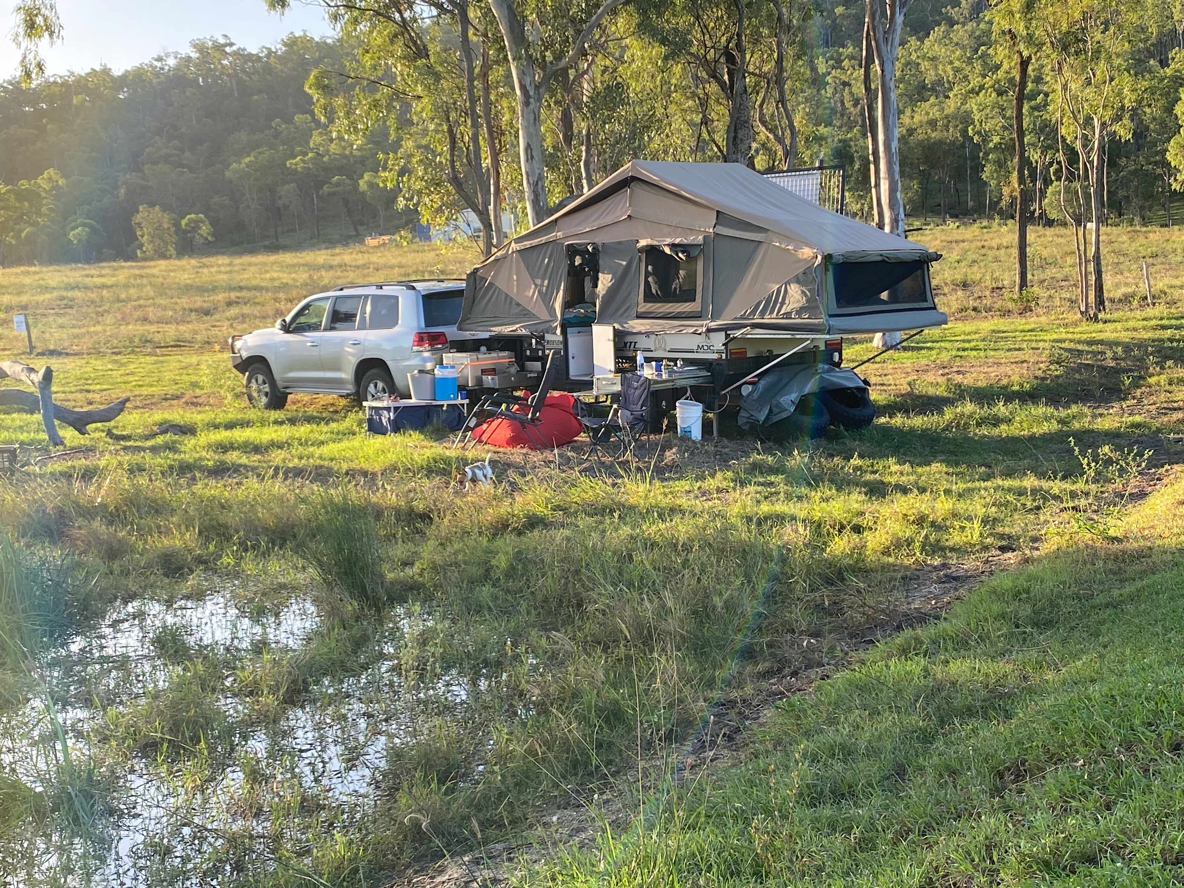 Our set up - tucked right u