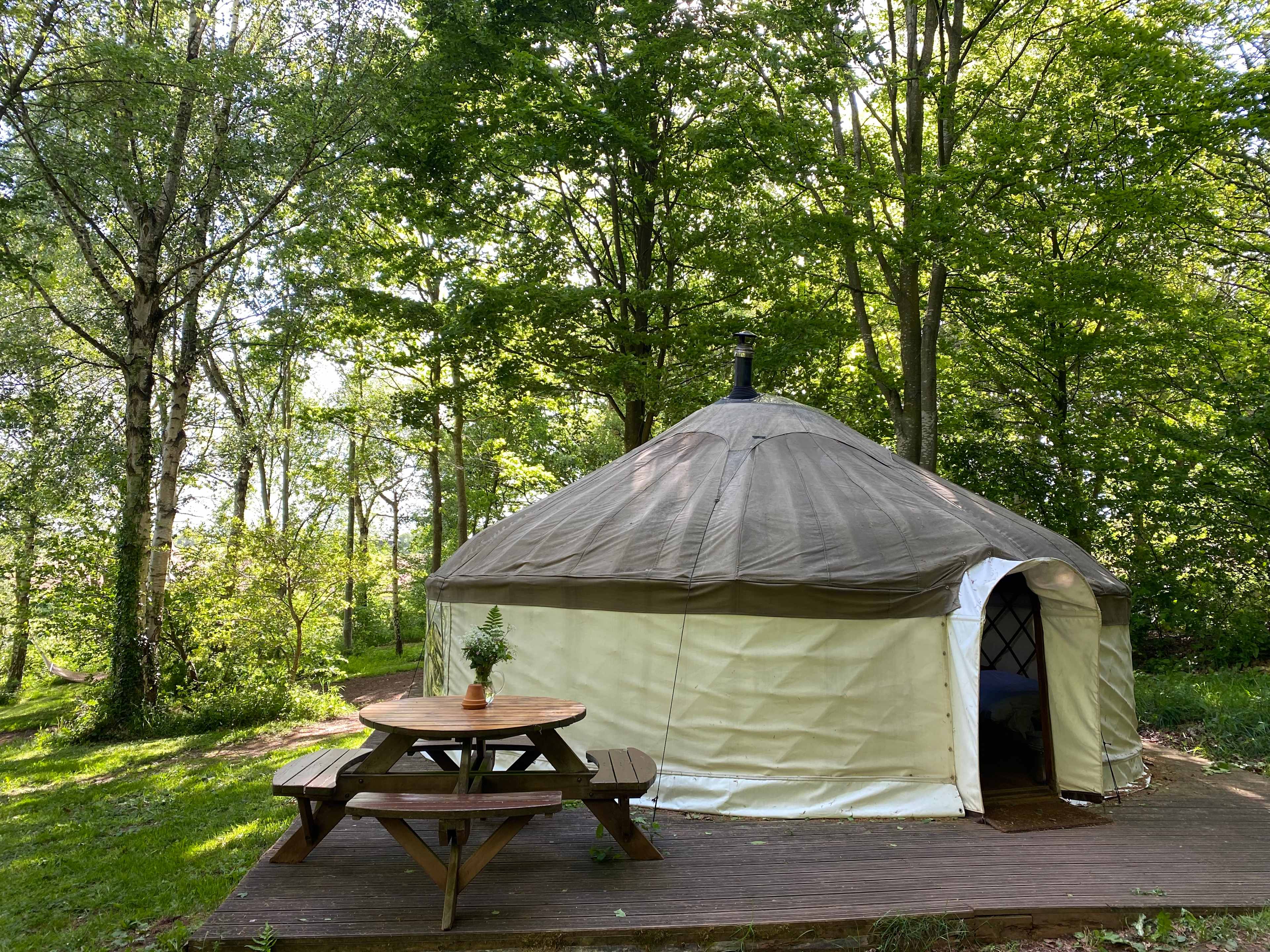 Bluebell Yurt, great for a family of 4 -6 people.