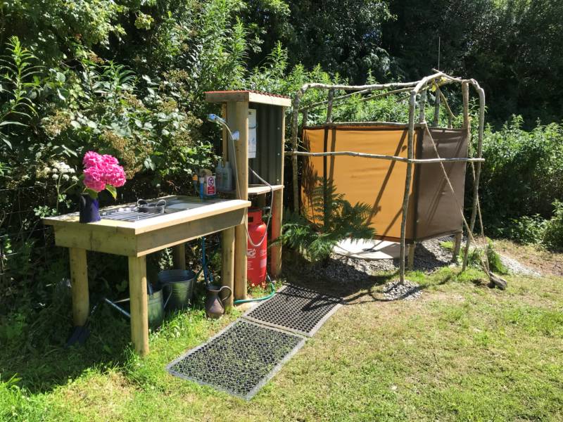 boot camp shower and outdoor washing up
