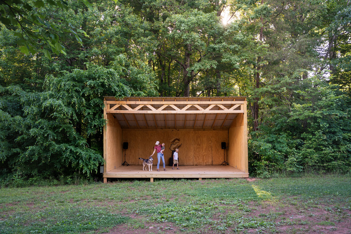 Stage with sound system