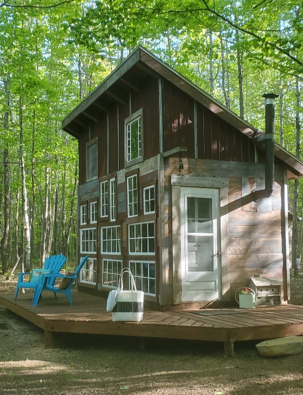 New deck in 2022 and inviting Adirondack chairs make for a pleasant stay.