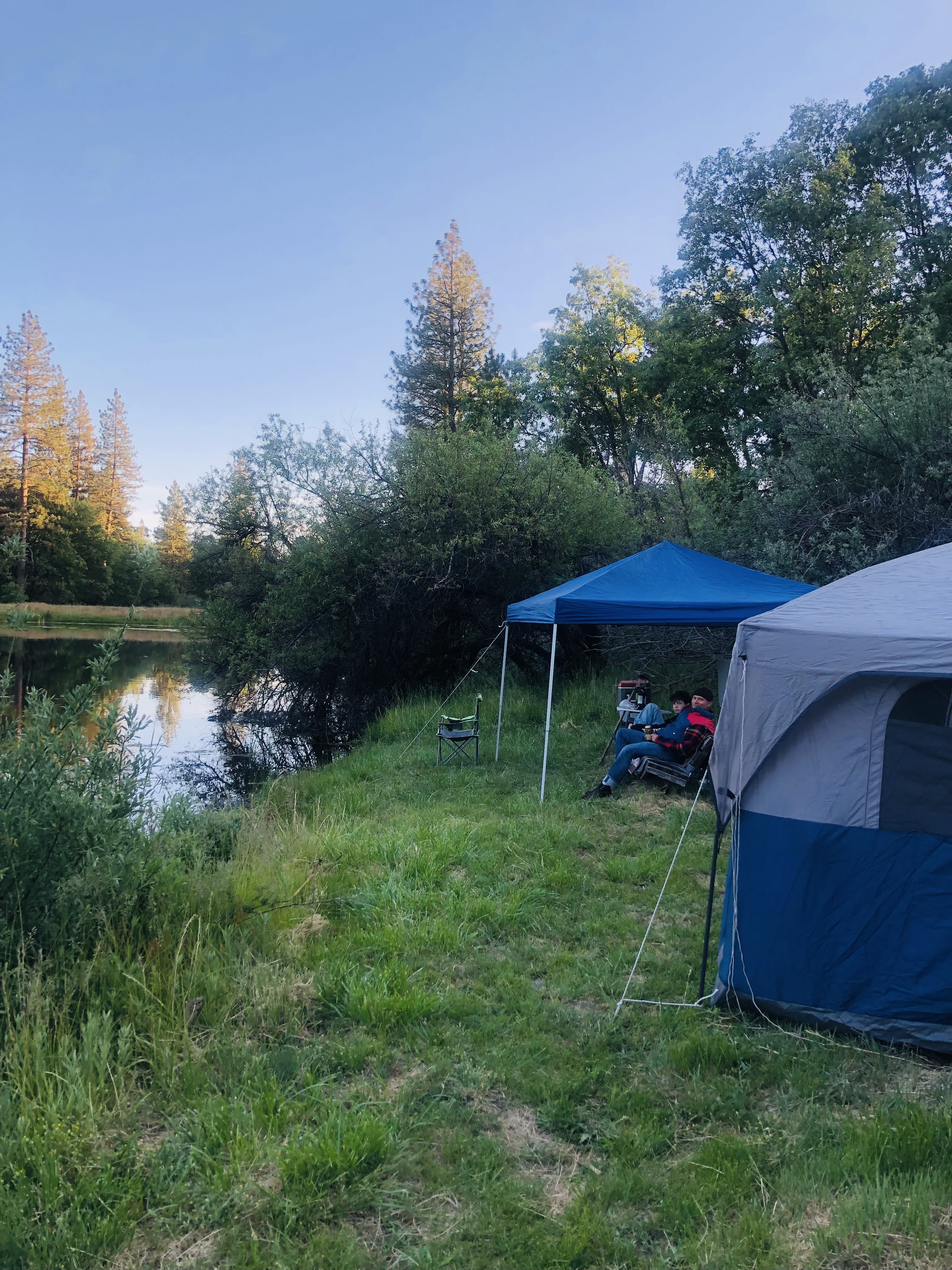 Camp site by the pond.