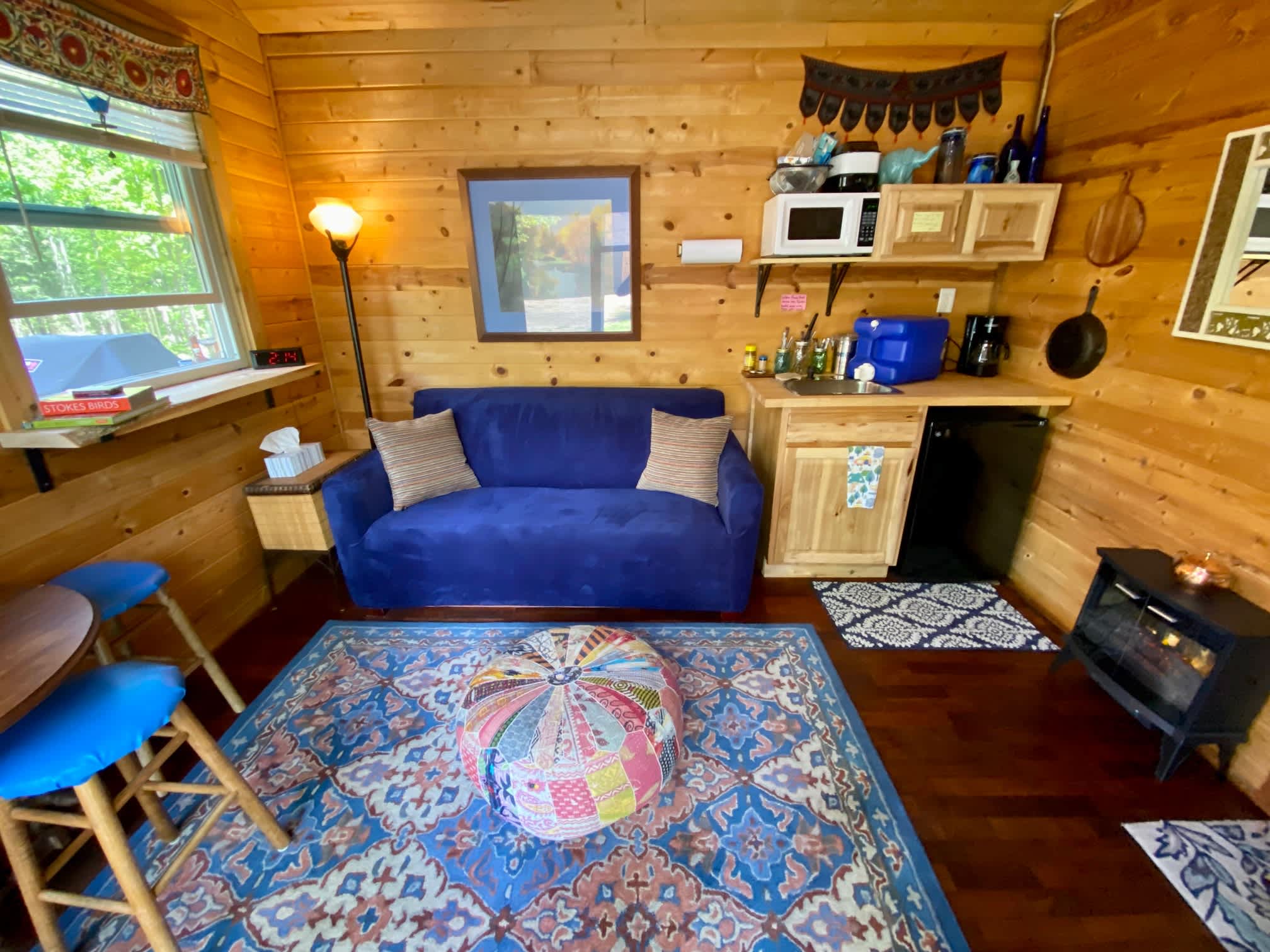 Living space of cabin.