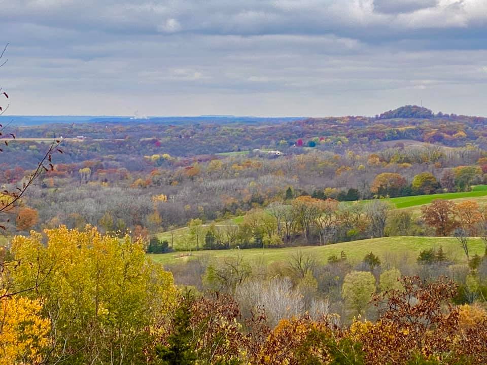 Views of the Mississippi River and valley in the fall.