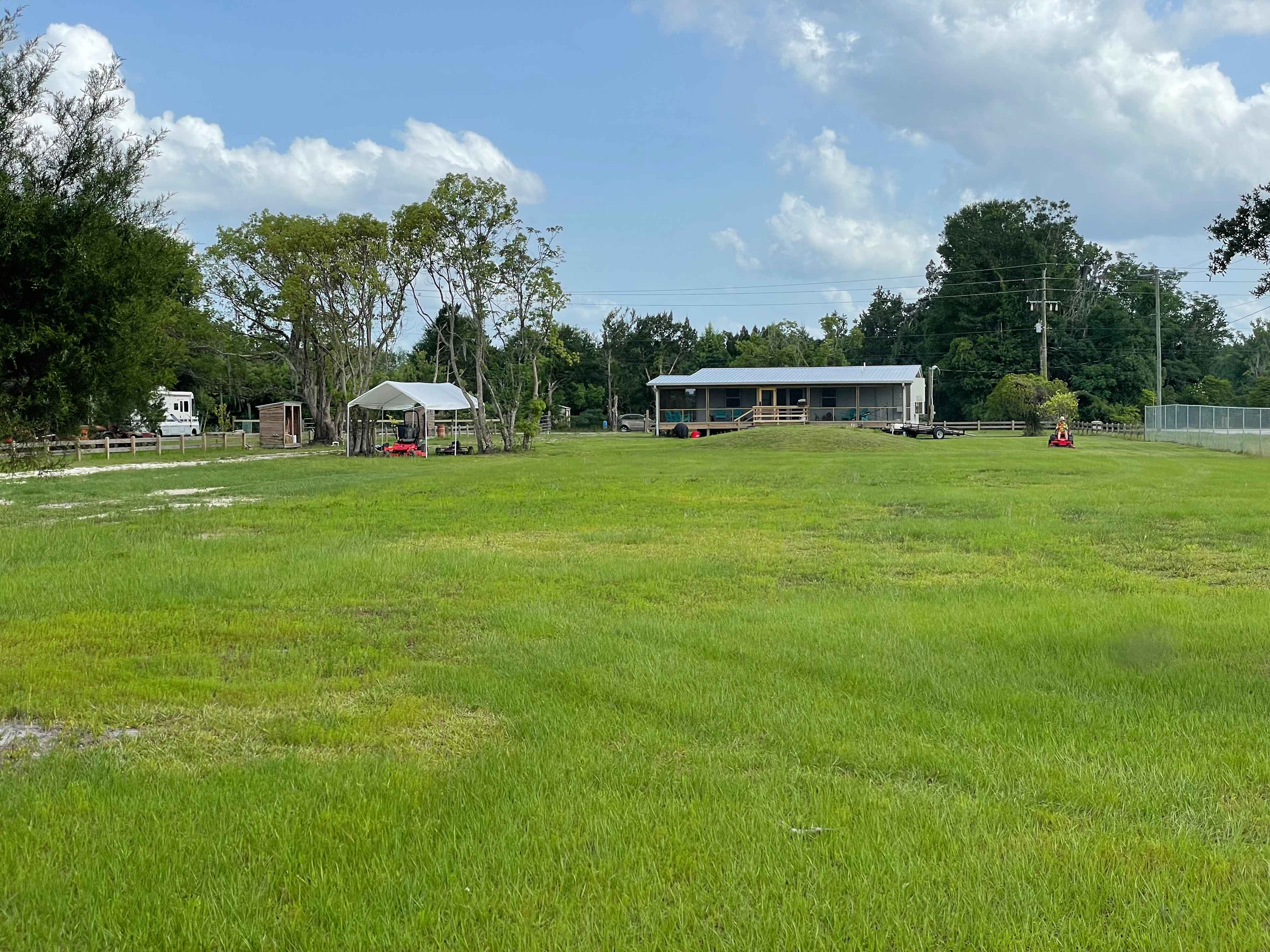Looking towards cabin from campsites