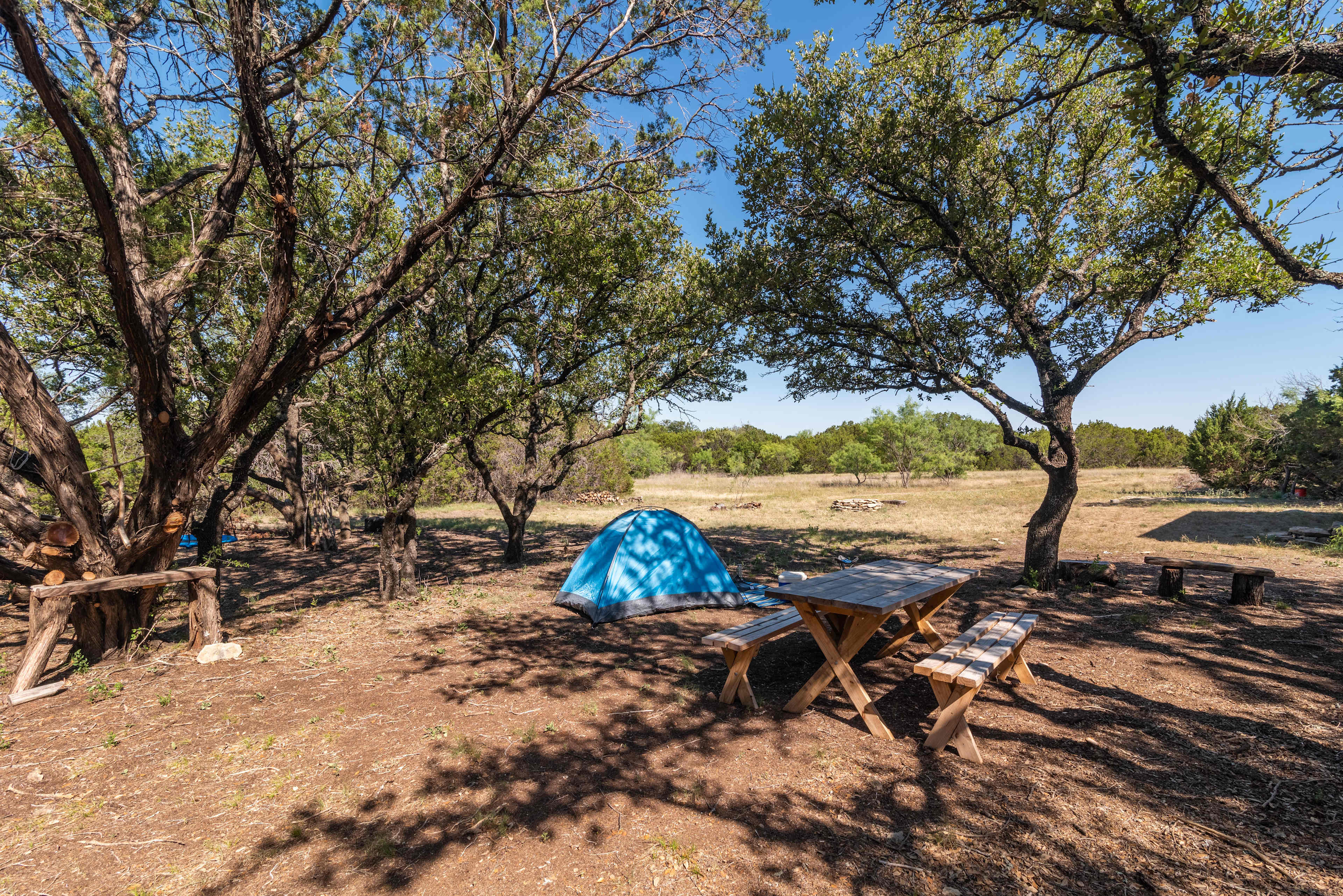 Camping in the shade