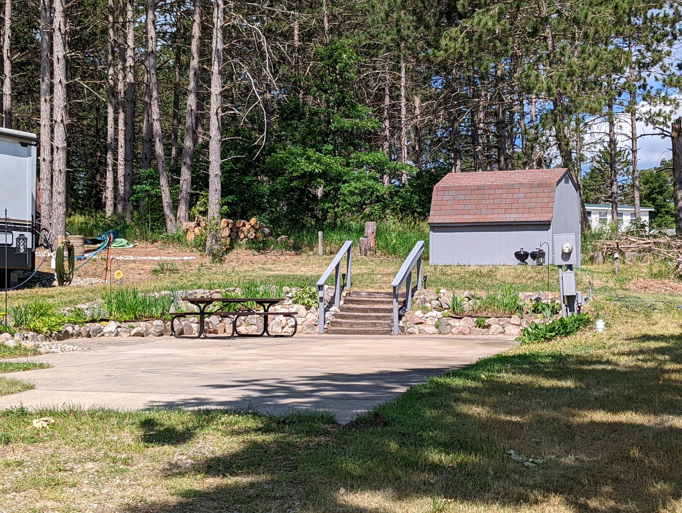 Facing Northwest with view of Pines and Oaks