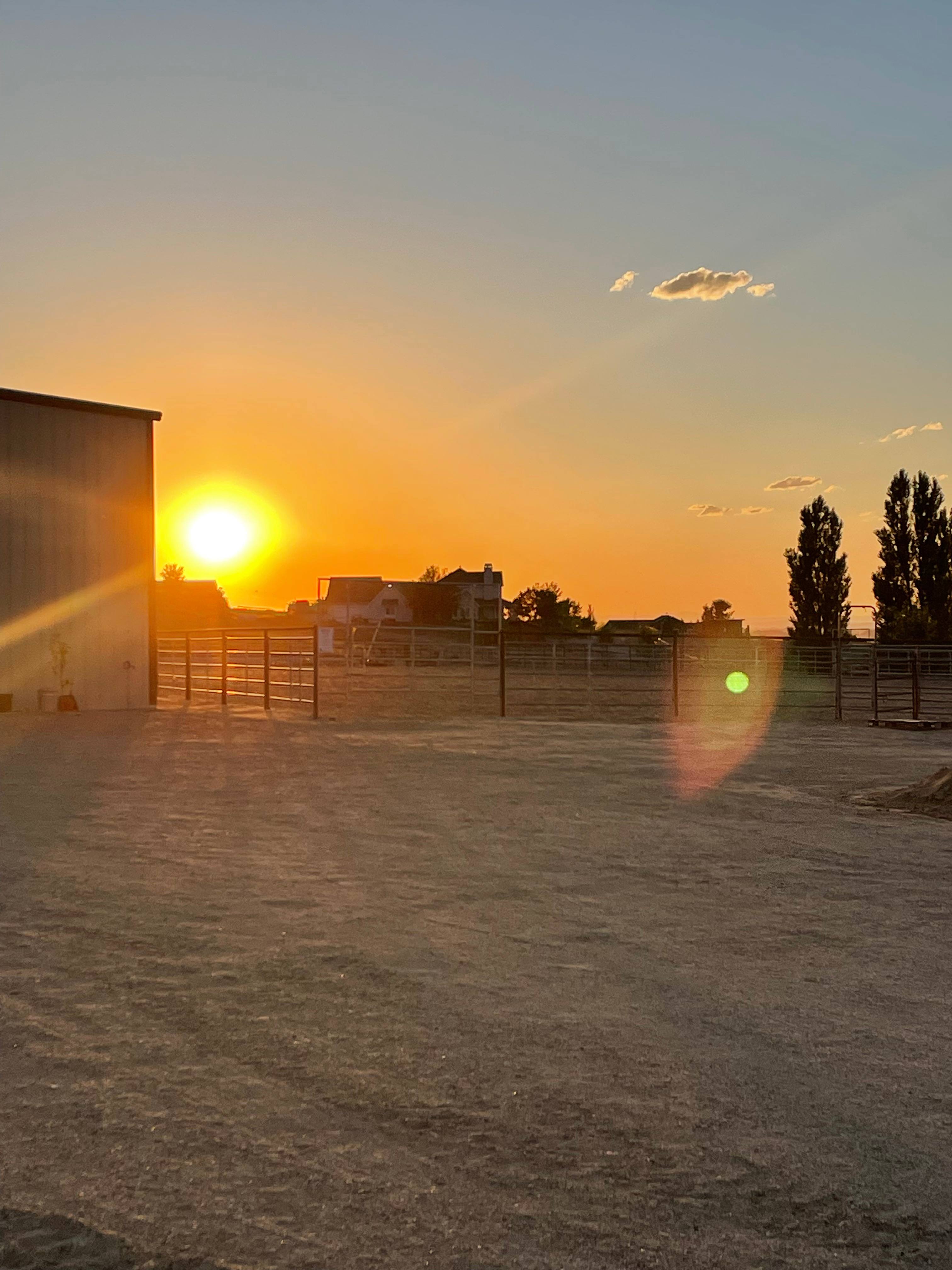 The sun going down