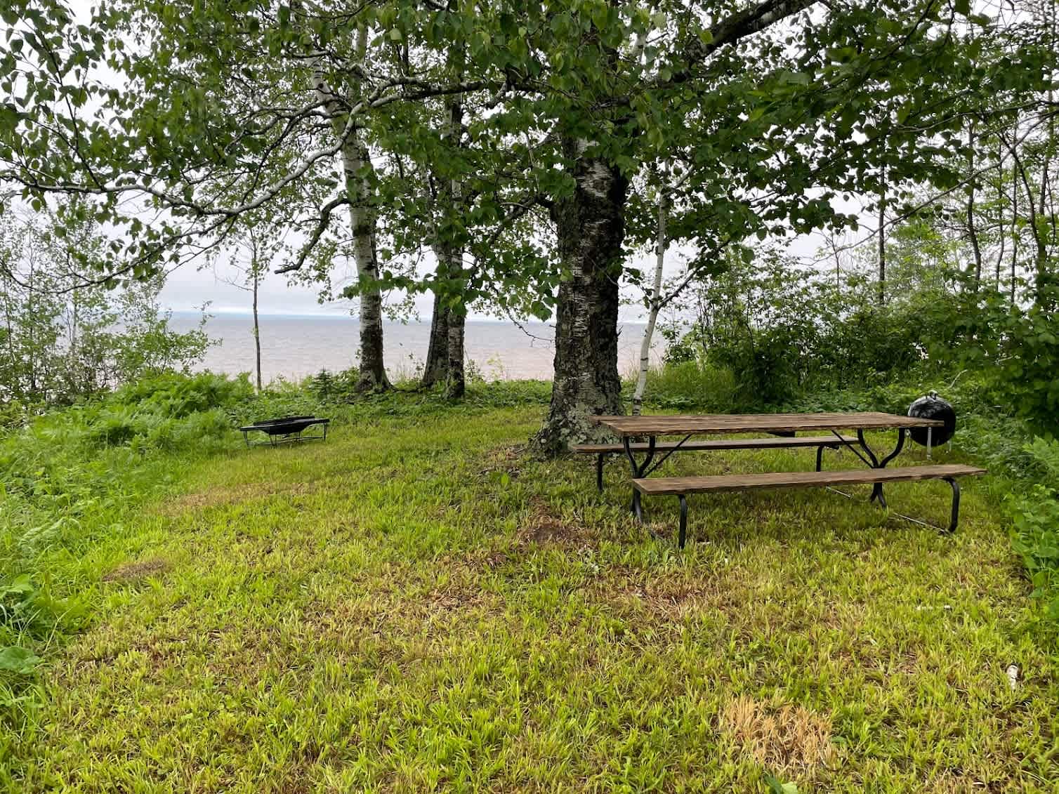 Agate point campsite. Fire ring, charcoal grill and picnic bench available for use. 