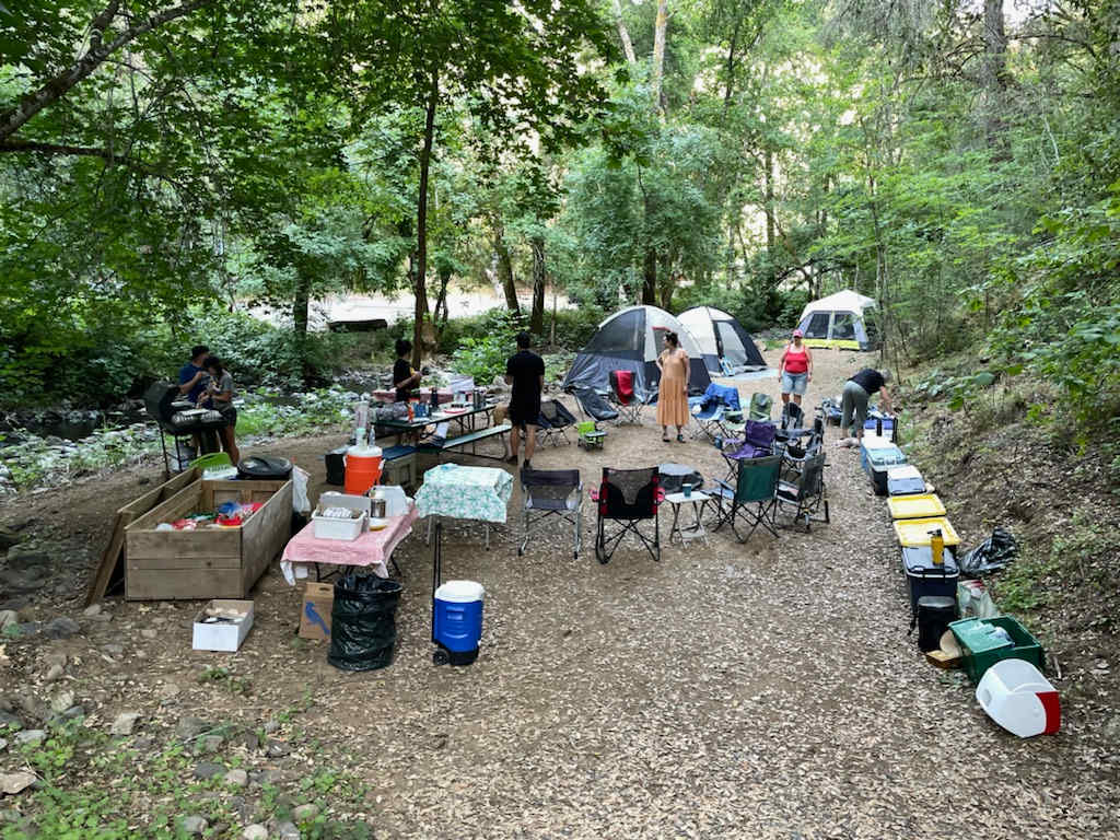 The full group site right on the creek!! 