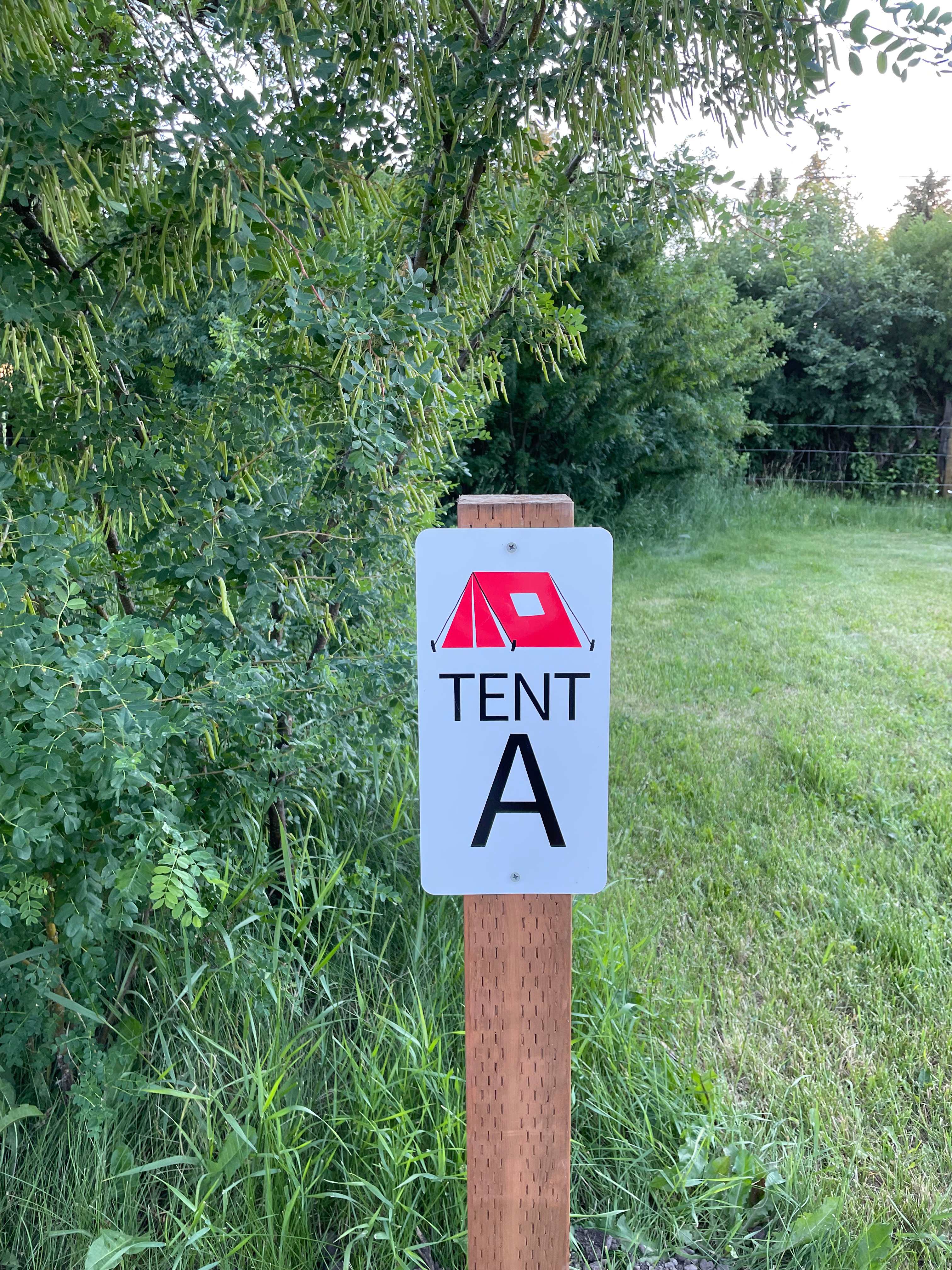 Look for this sign - Tent A