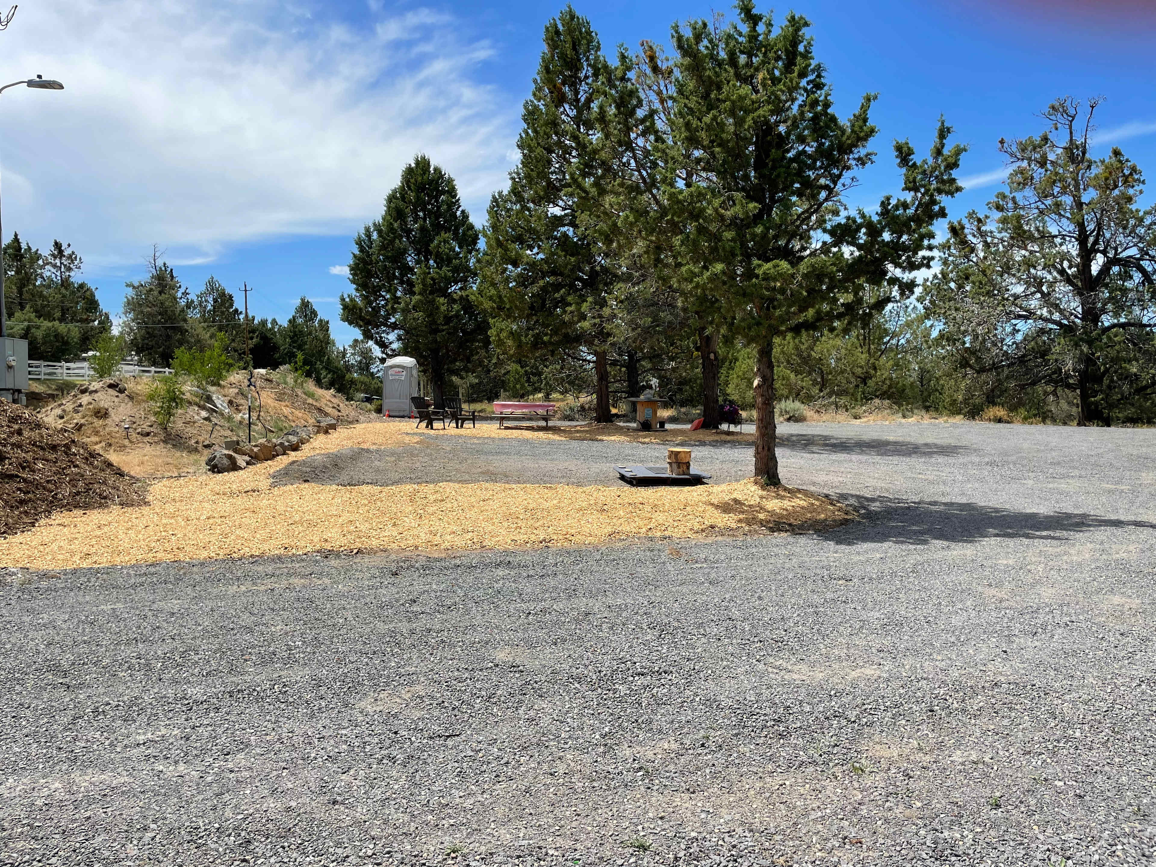 Side view of spot 2, wide enough for camper and a vehicle. 