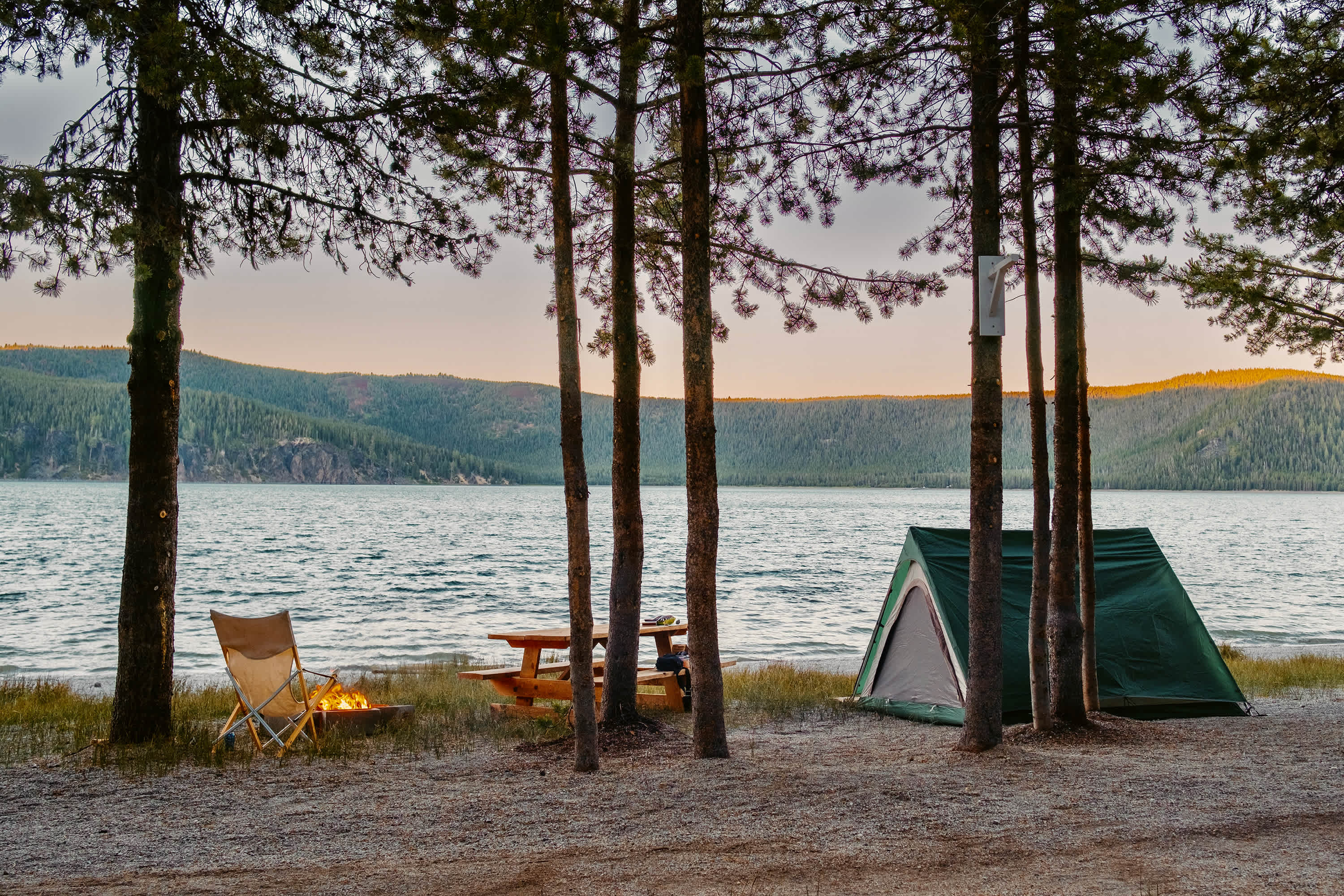 Lakeside camping