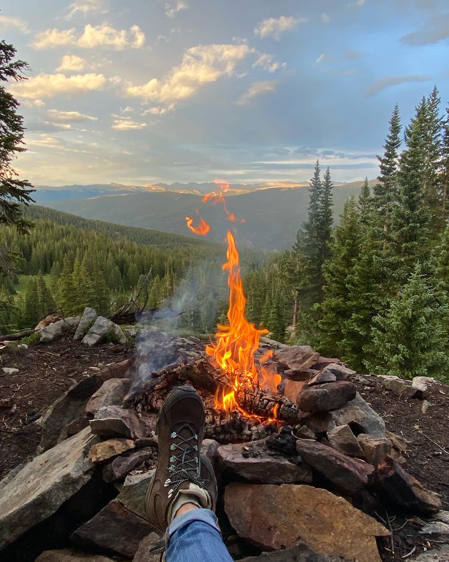 Campfire with a view. 