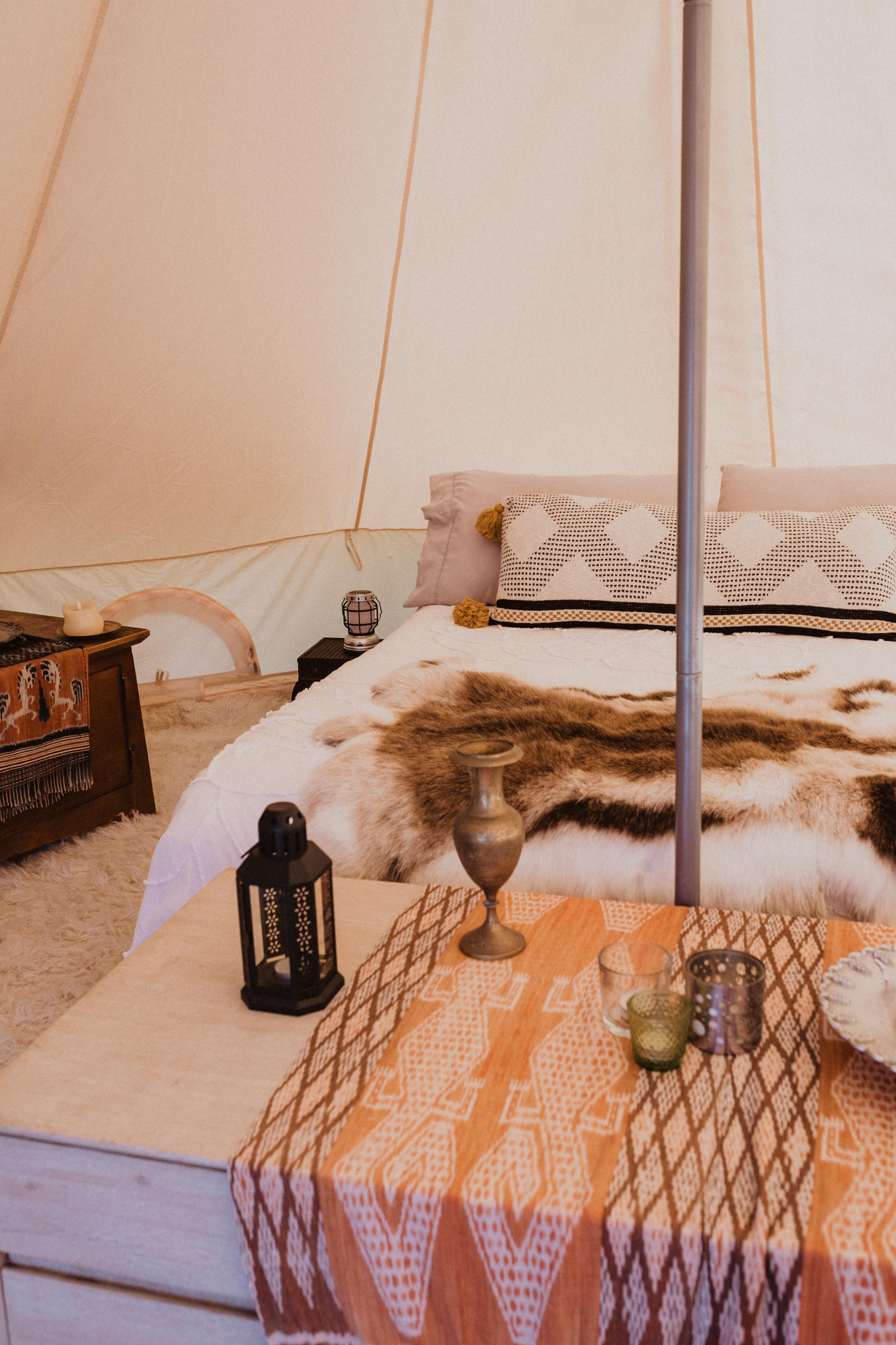 Tent interior super cozy 