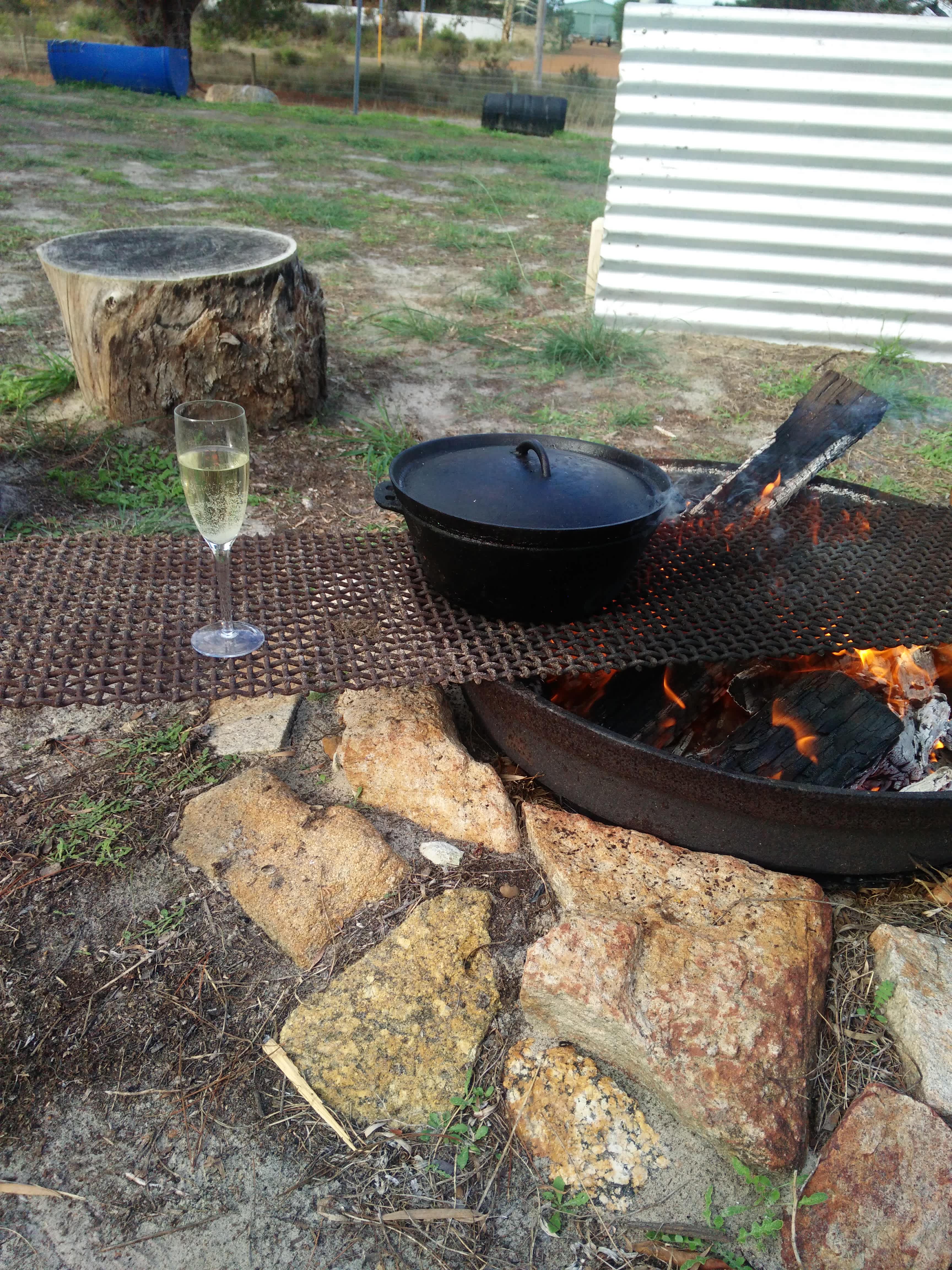 enjoy a camp oven dinner.