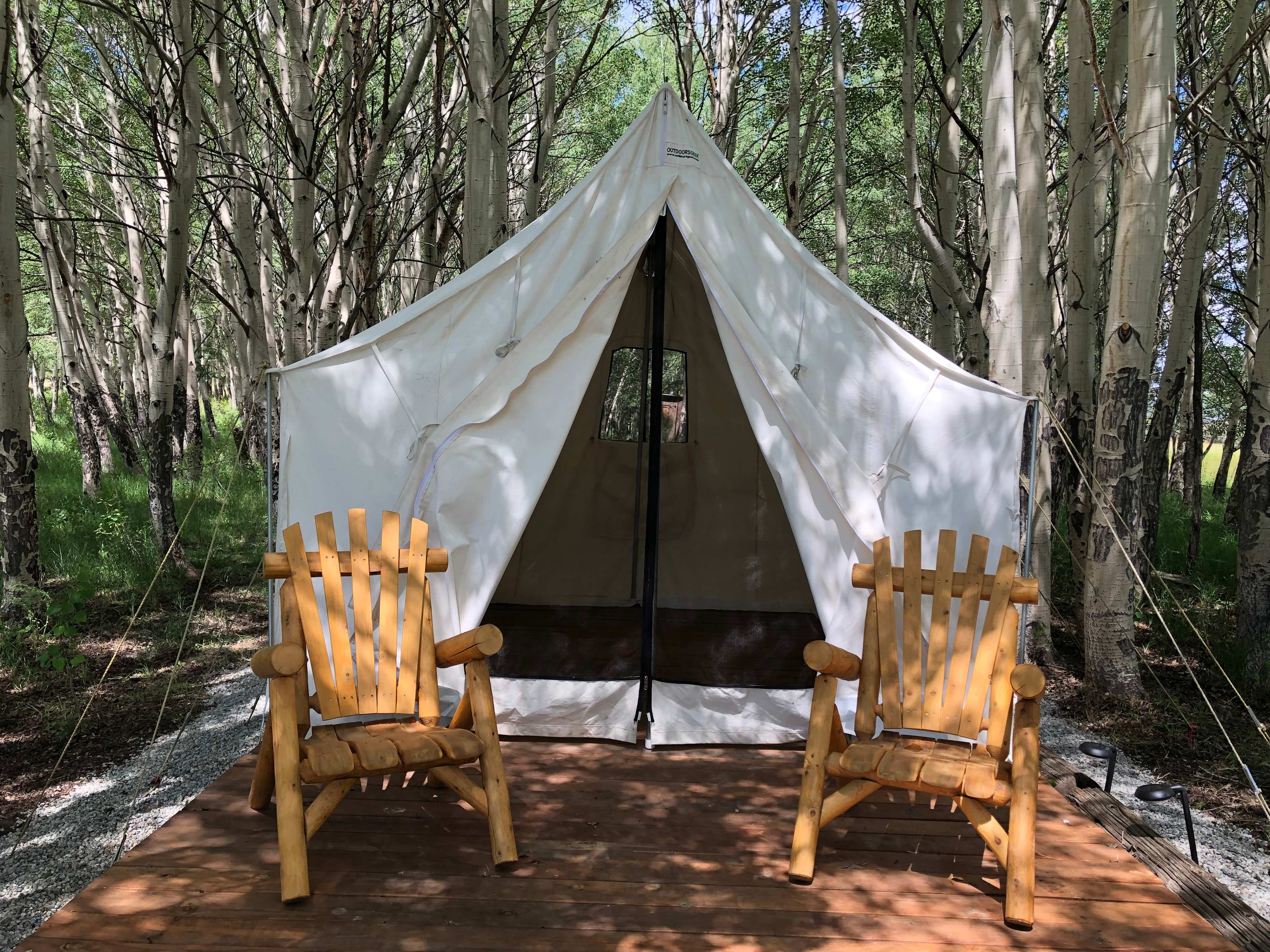 Tent on platform