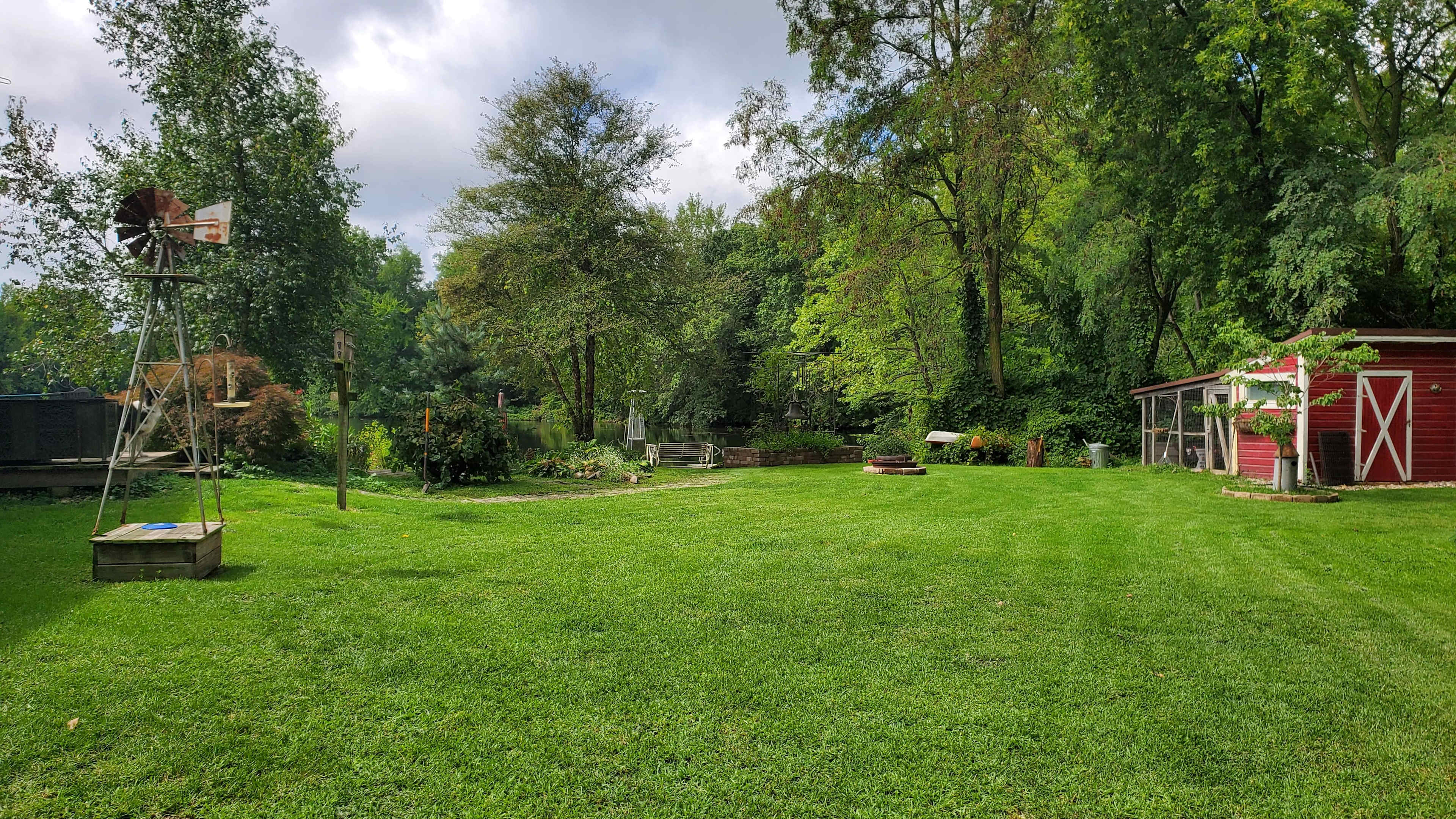 This is the view from your tent on Site #3!  Please remember that chickens and wildlife wake up very early!  I personally find that alarm clock very endearing ~ even on the weekend.  You know what they say about the early bird!  ;-)