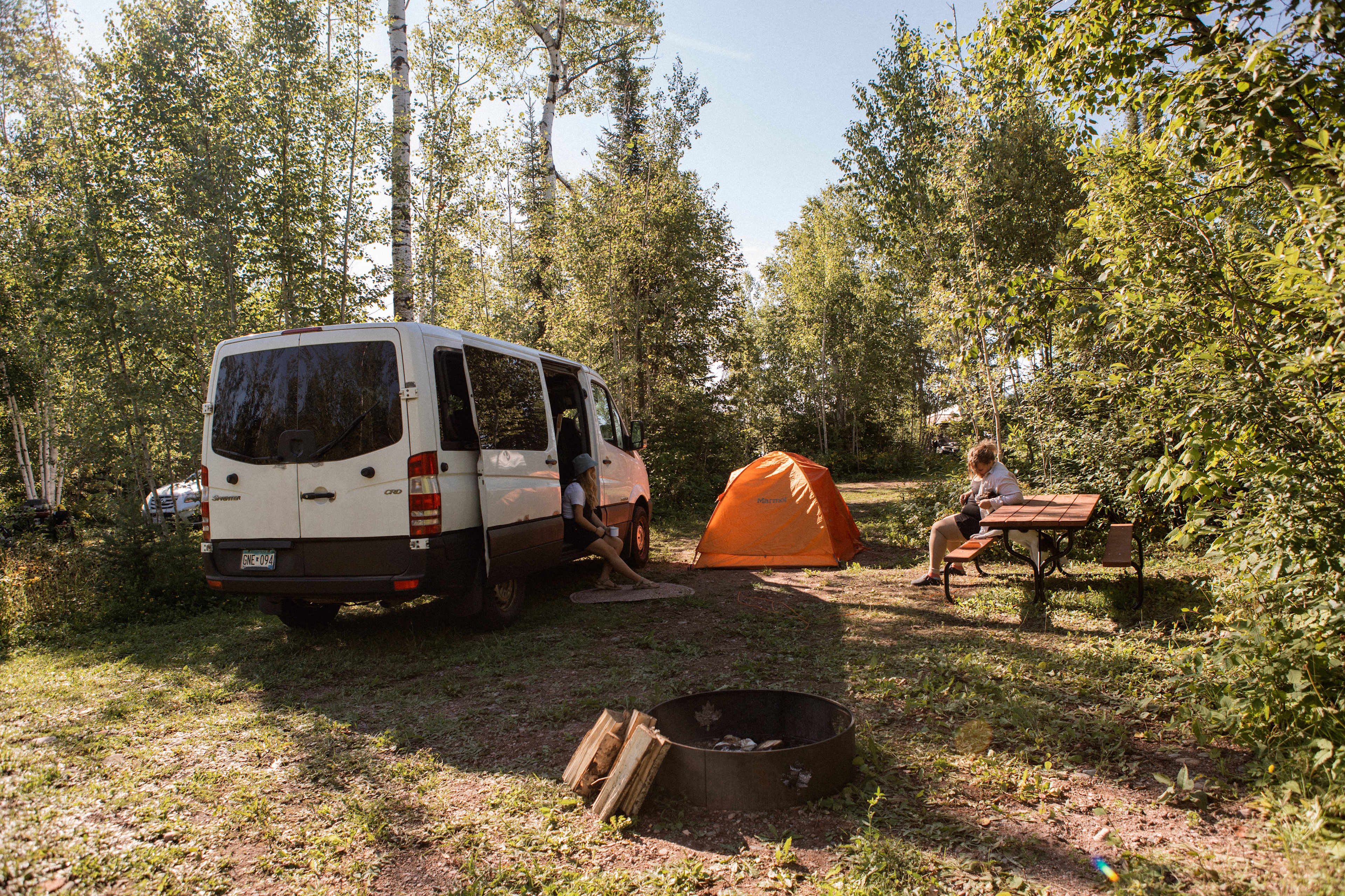 Our campground had tree lines on all sides giving it a sense of privacy!