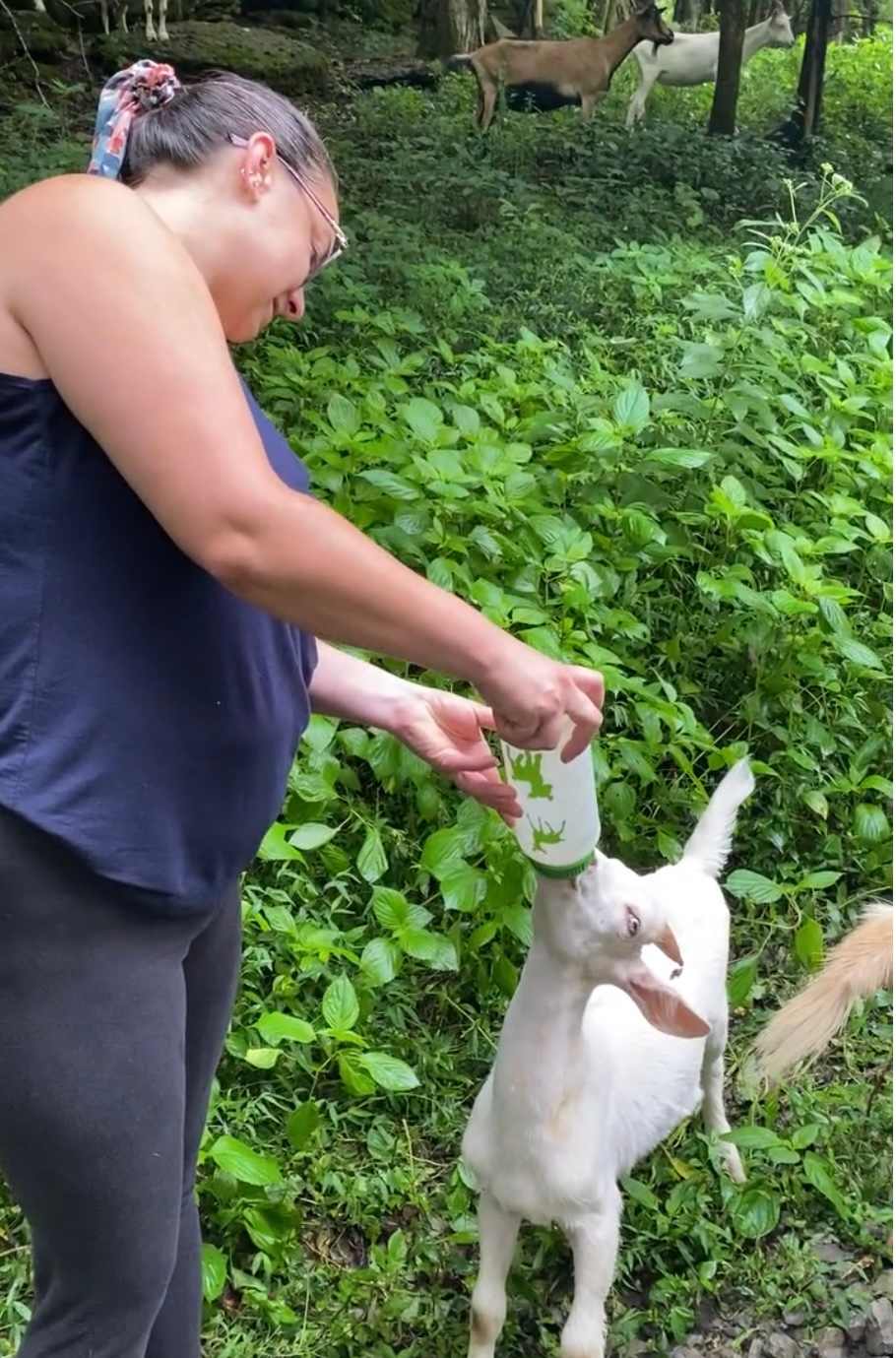 Hip camper, Jillian, bottle feeding baby Chudo