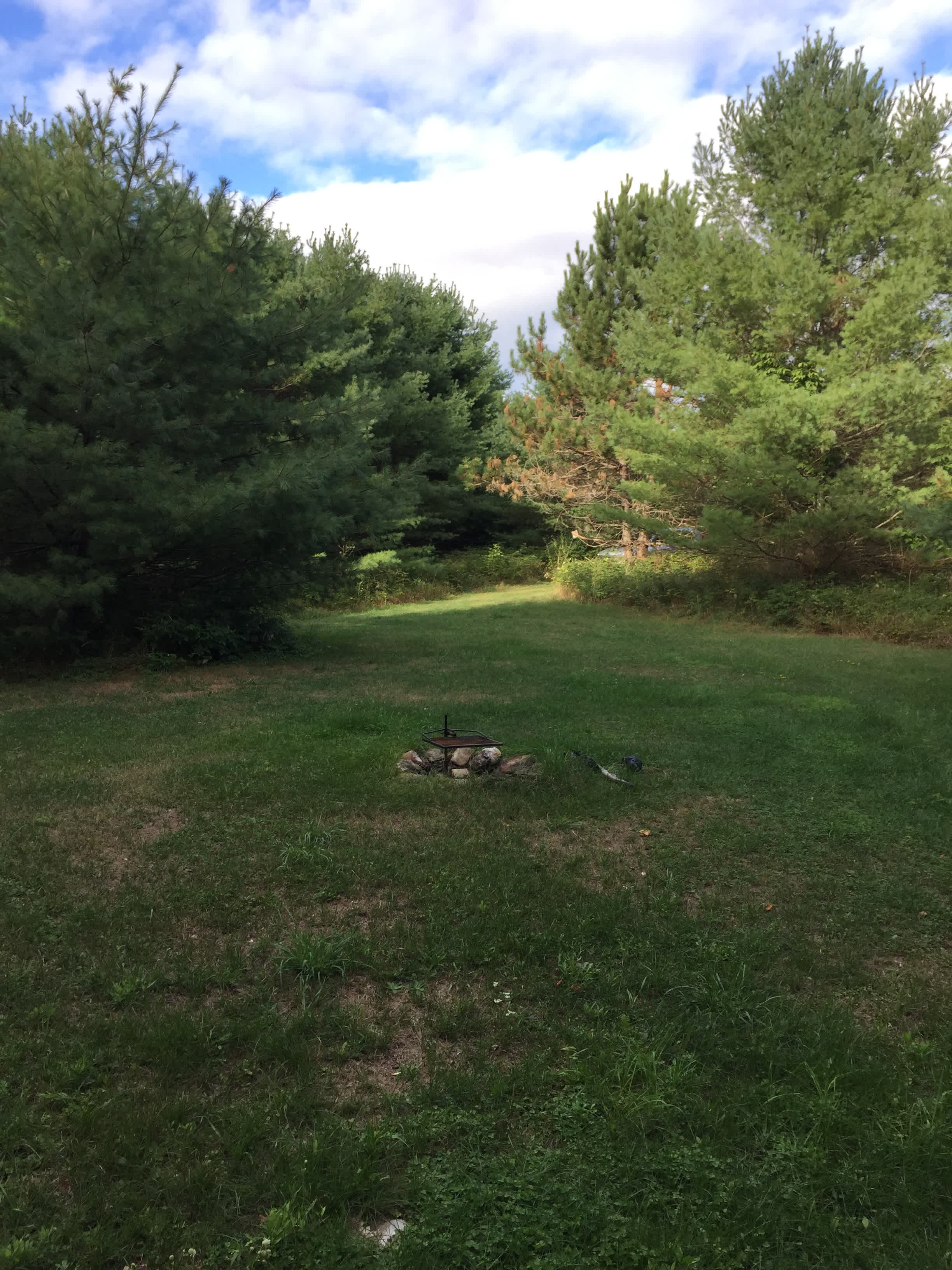 Fire pit and tent area