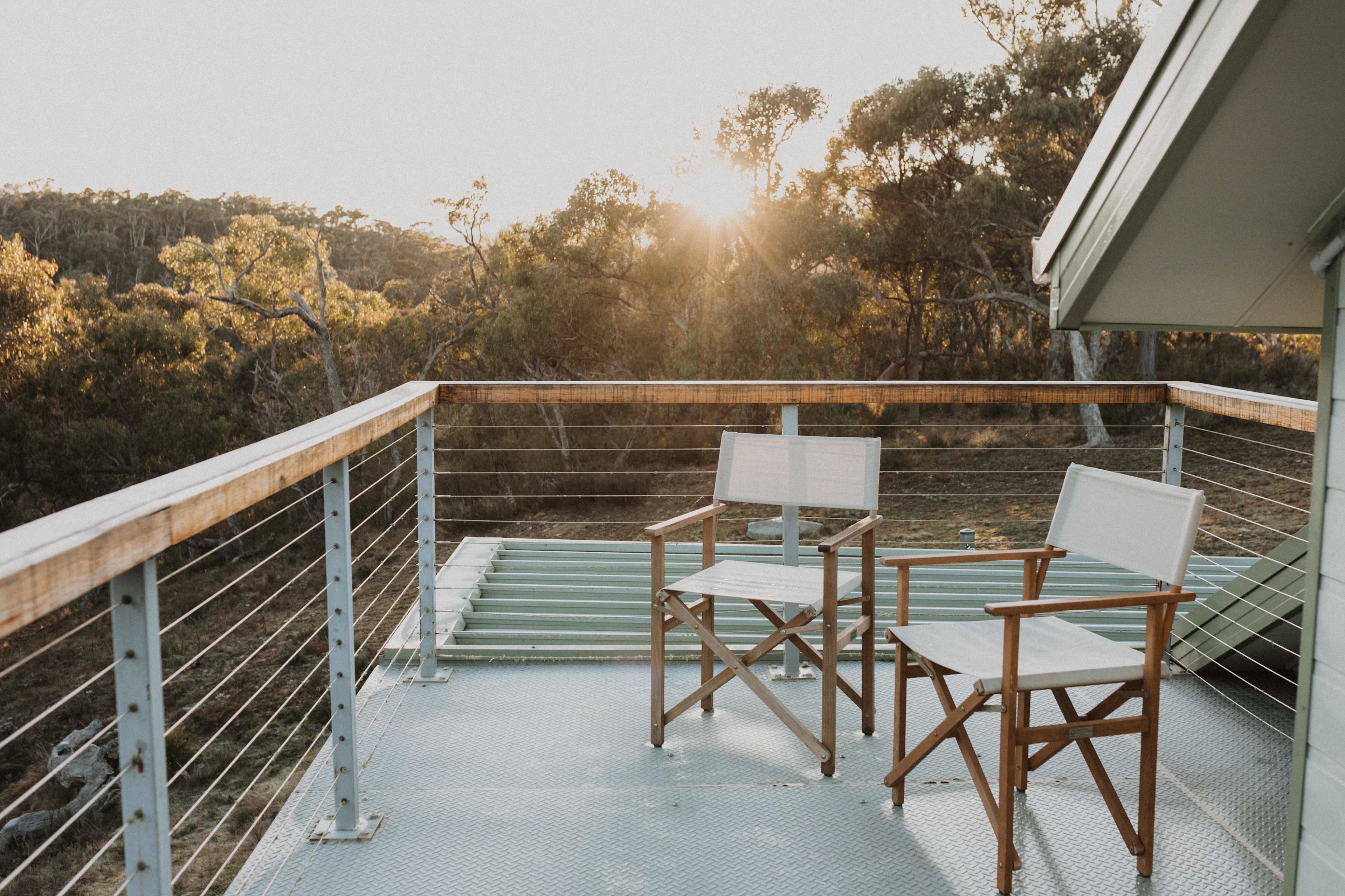 Beautiful sunrise at the balcony