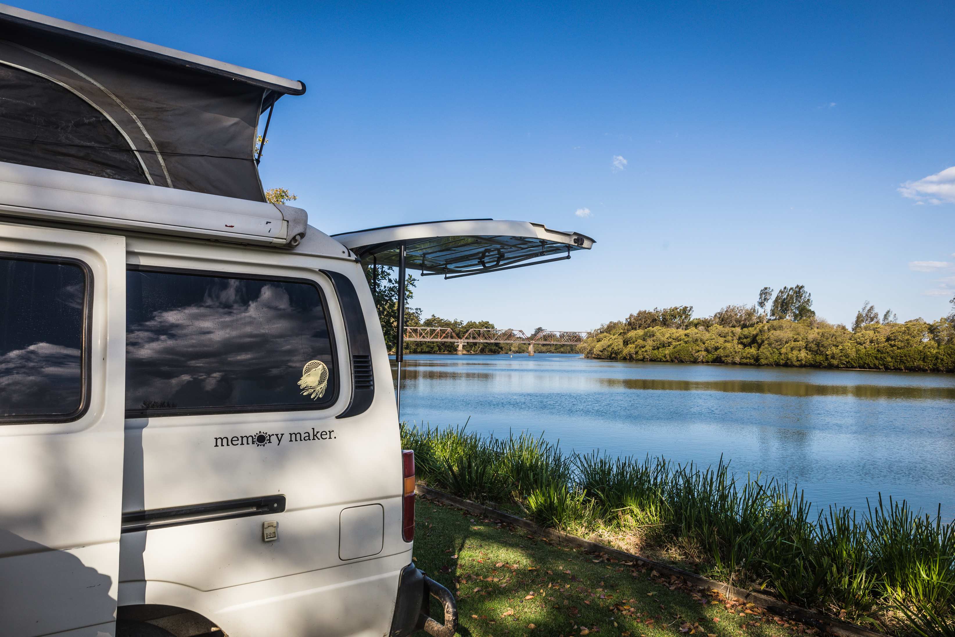 Loved that I could back the van right up to the waters edge to wake up to this view!