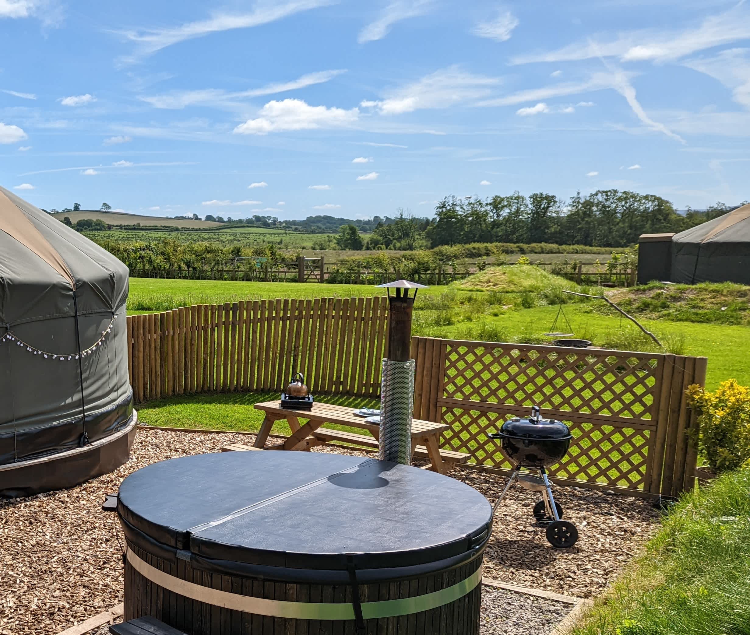 Your private outside space and hot tub
