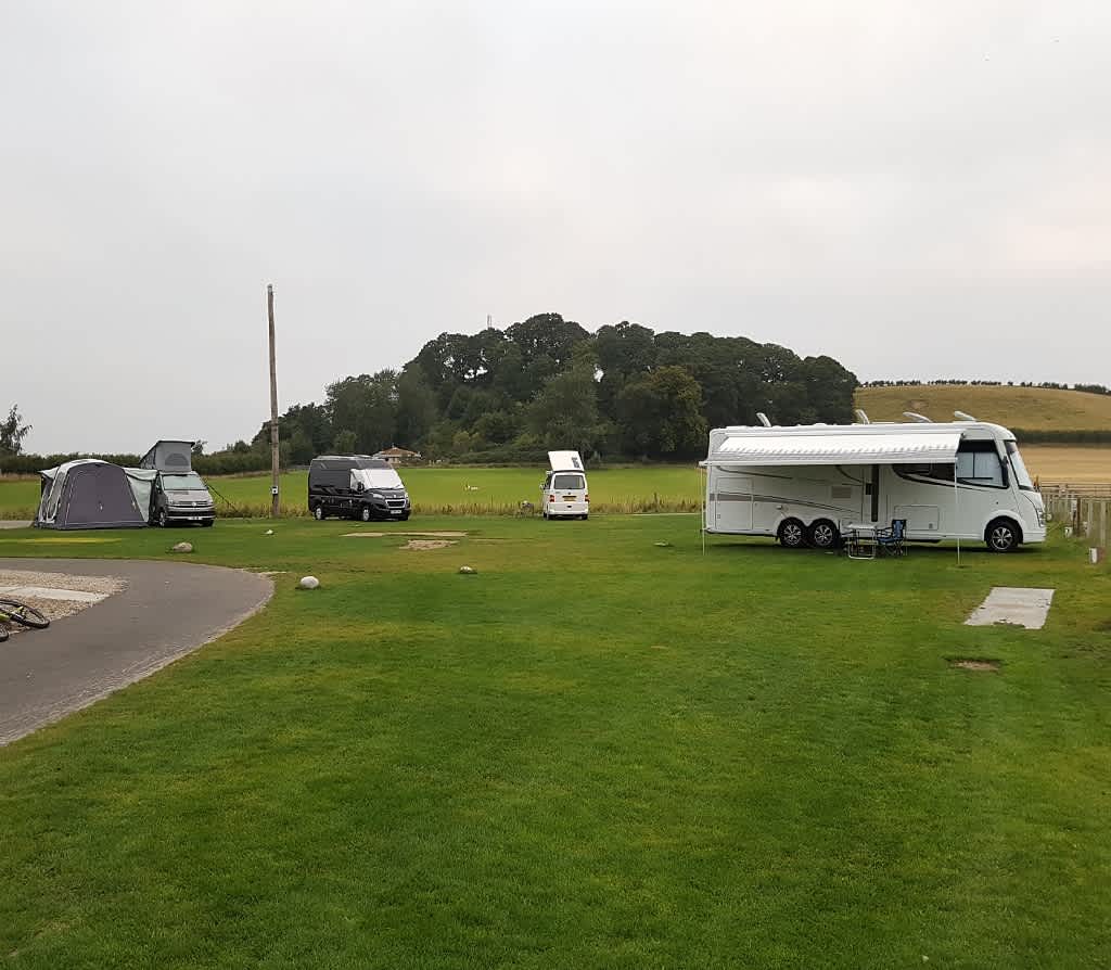 Motorhomes on the Stack Yard pitches.