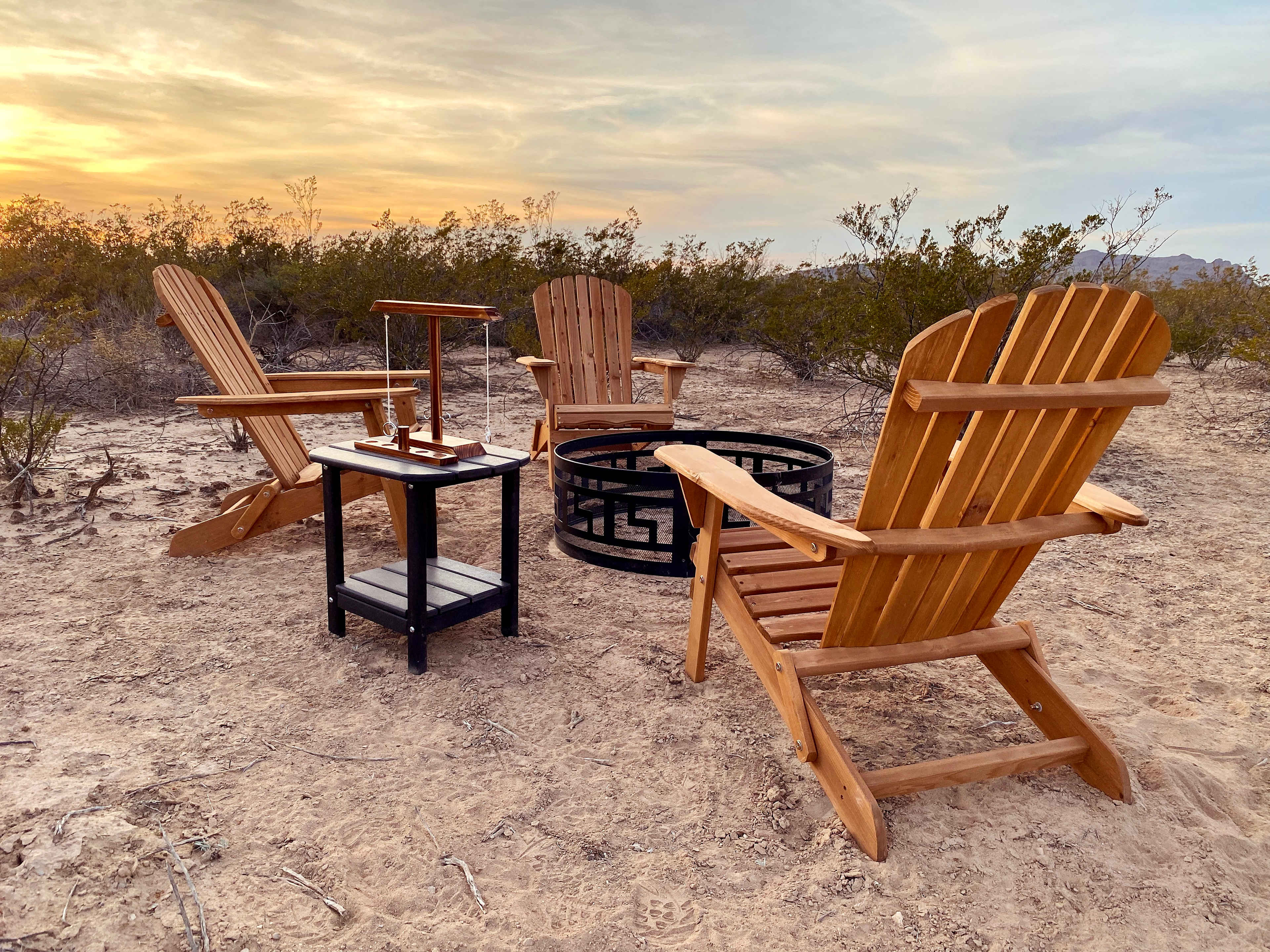 The communal area is located in the center of the campground. 
