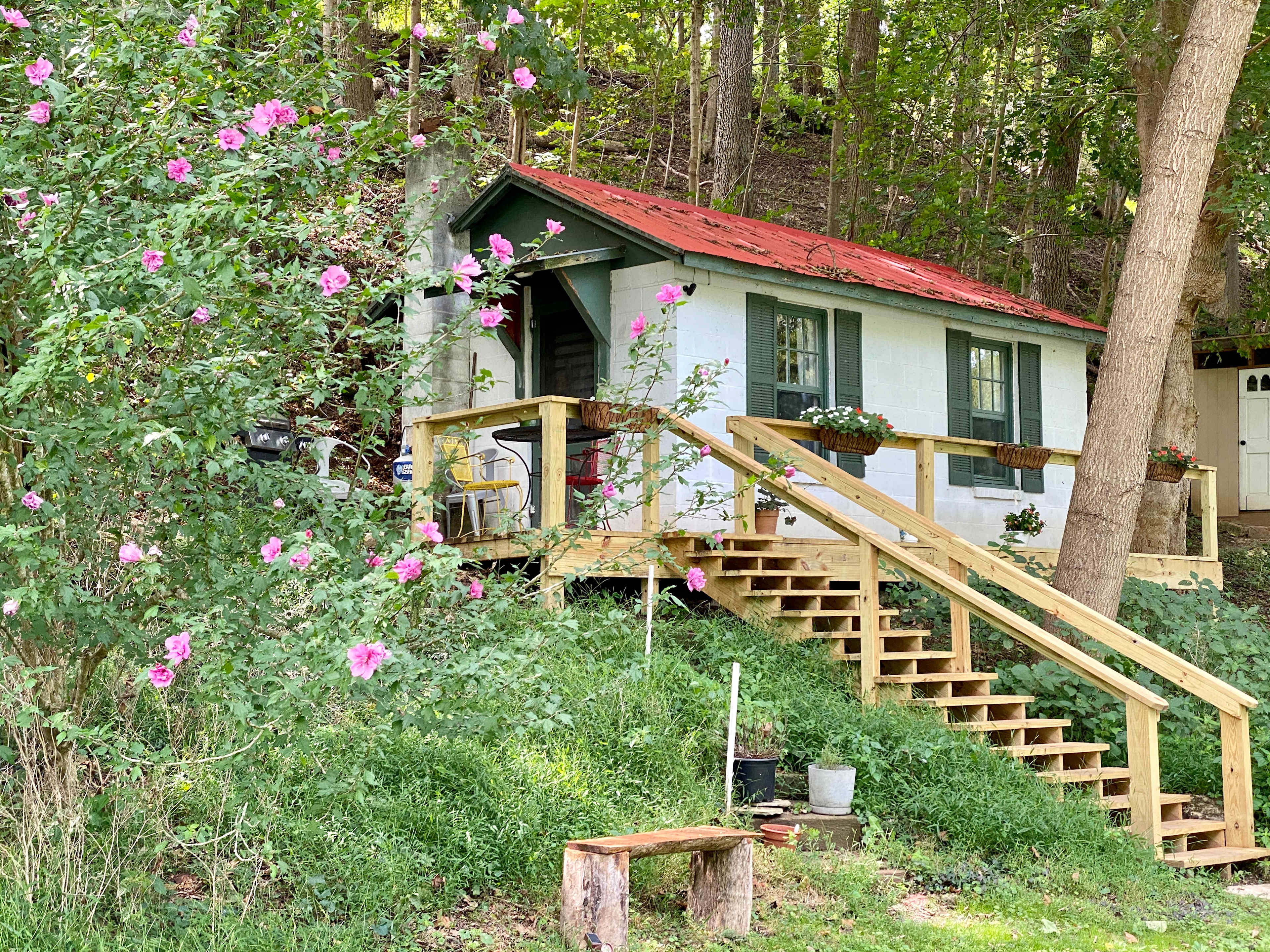 New Deck and stairs to access the Tiny House