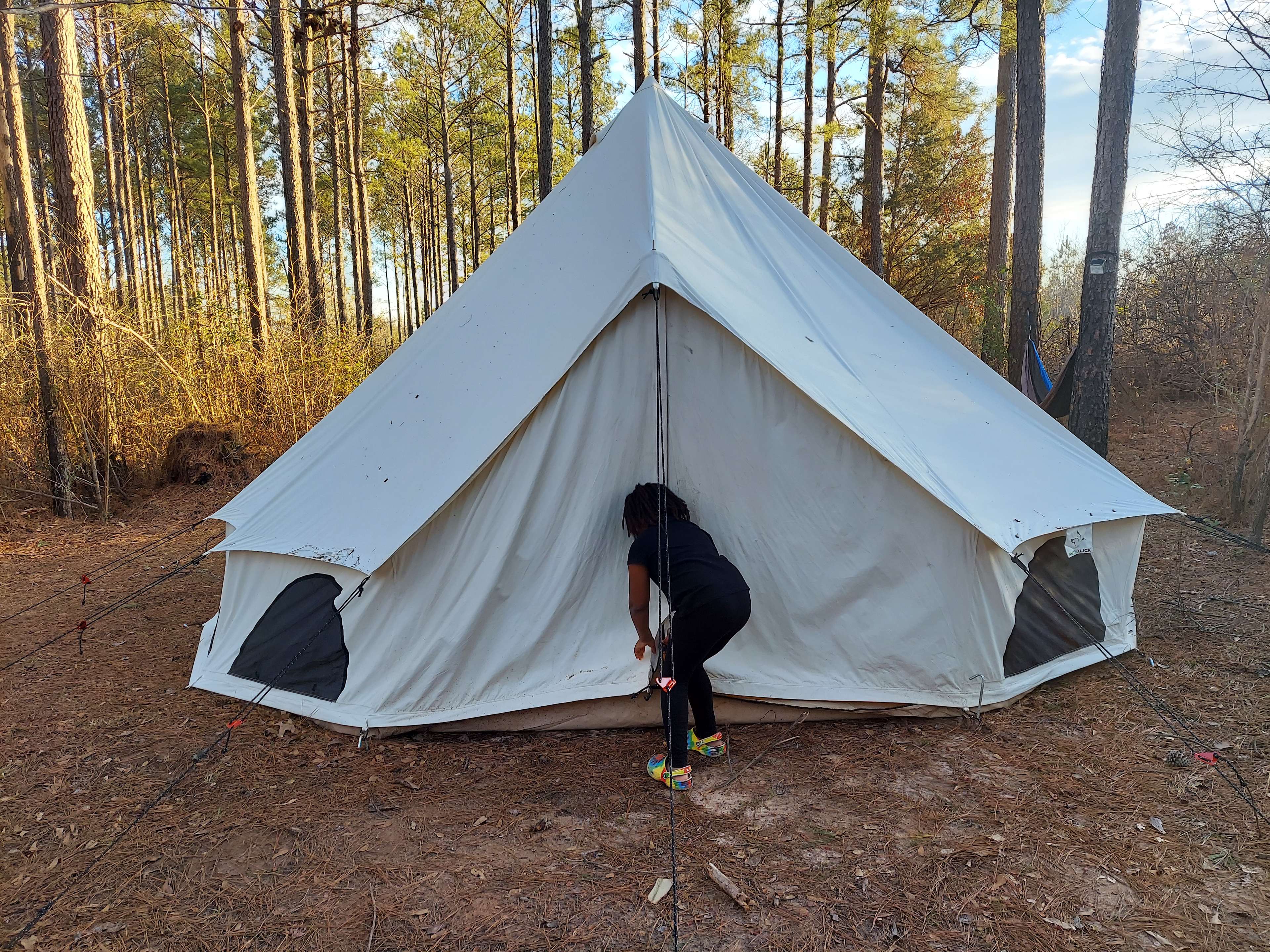 Outside view of a tent
