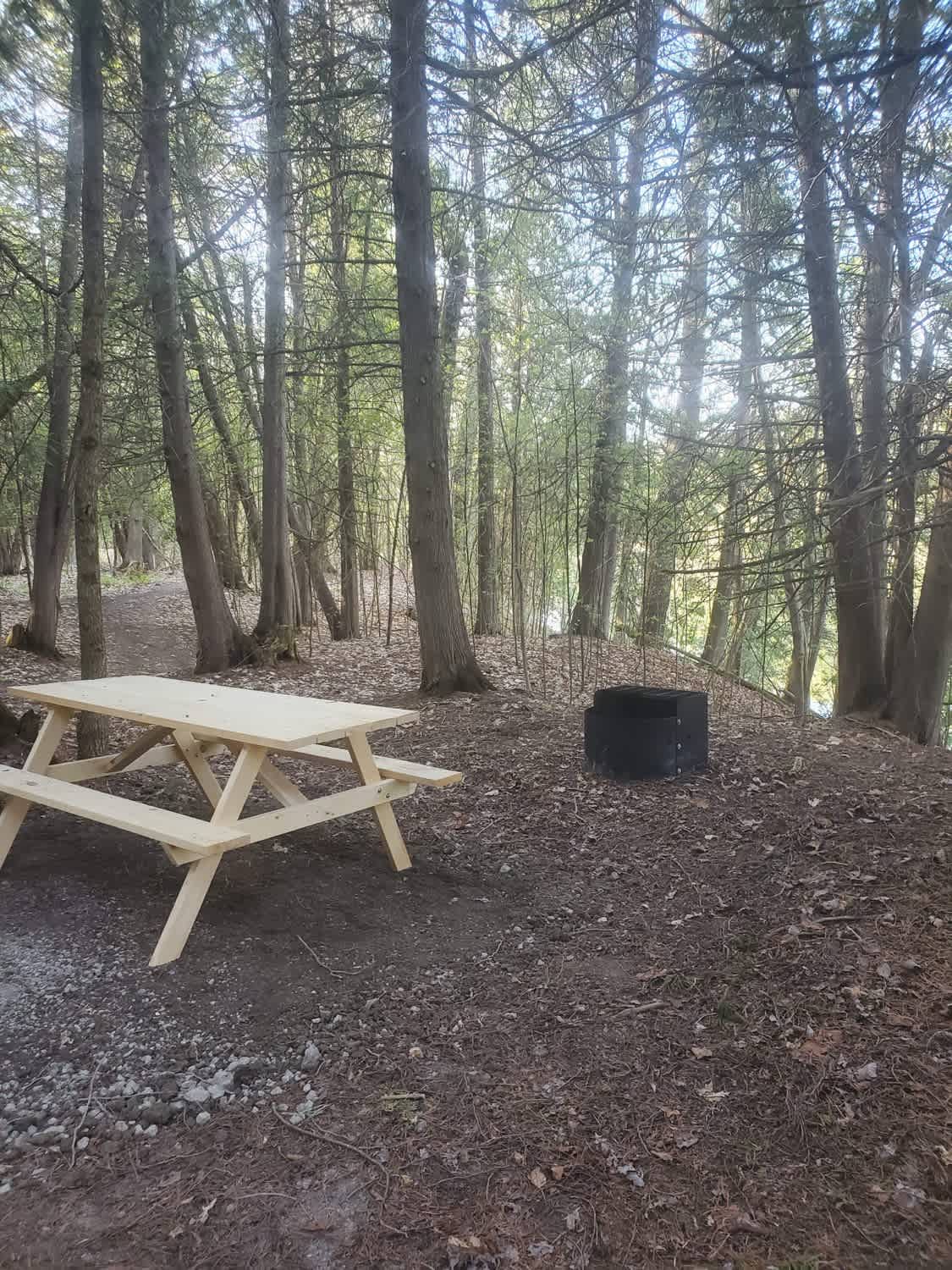 Fire pit overlooking the river