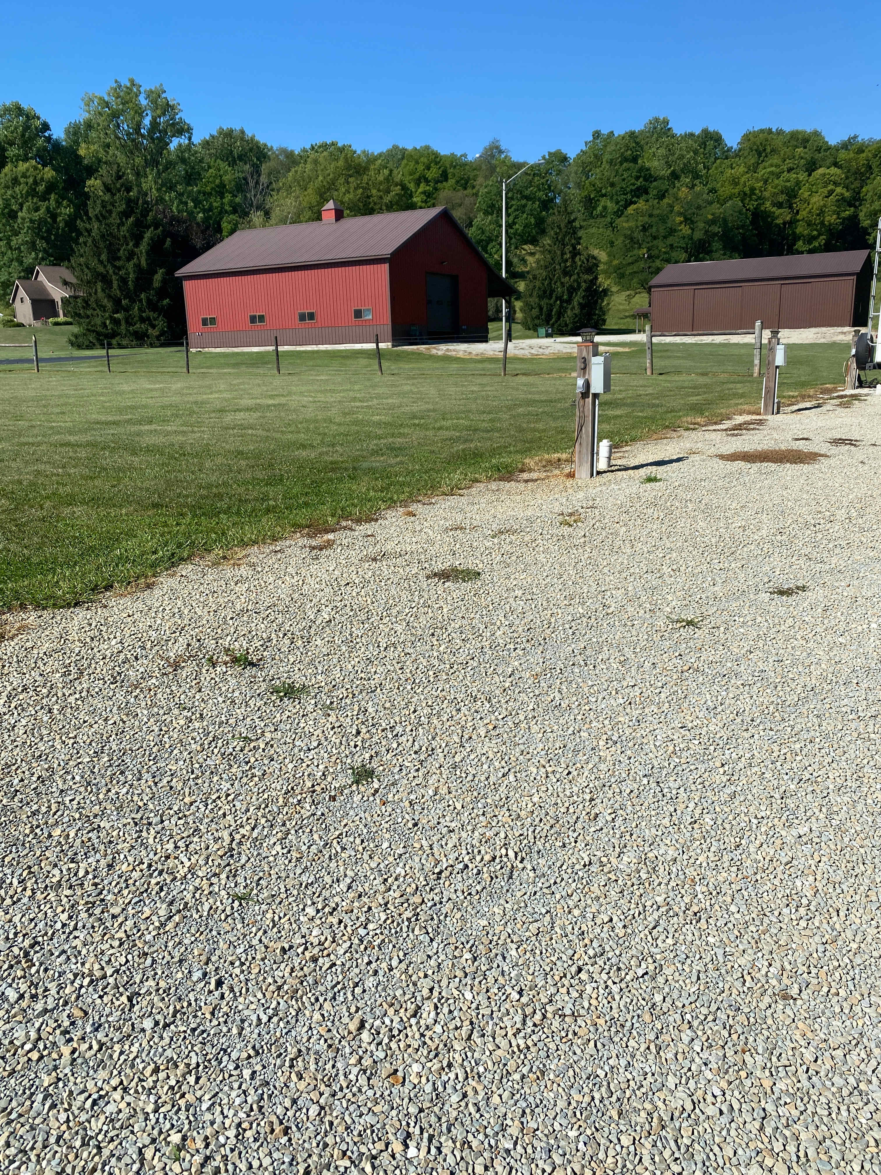 Site #3.  Grass will be behind your camper.