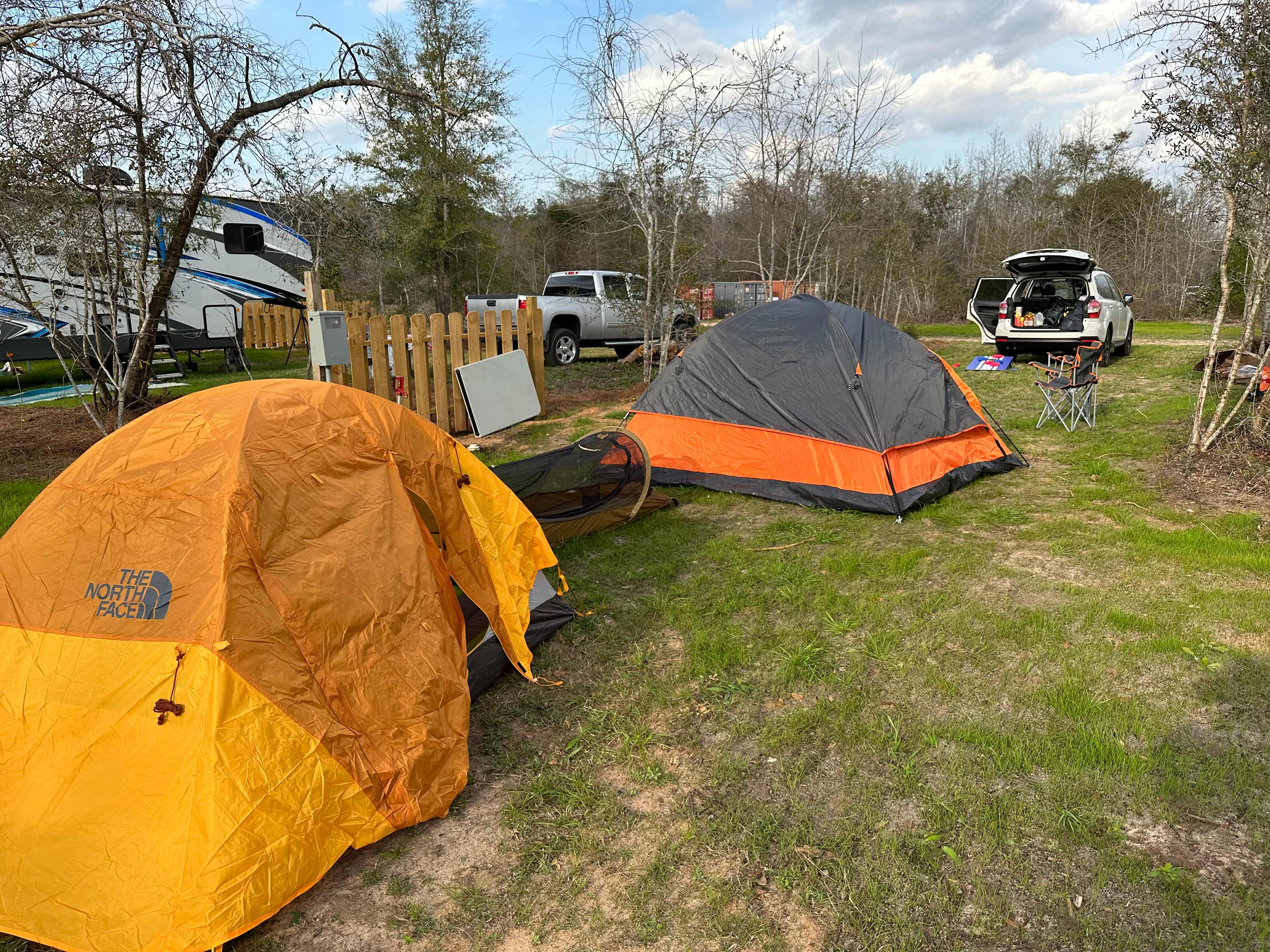 Tent camped instead of RV camped. Very flat and lots of room. Sites are close to neighbors. 