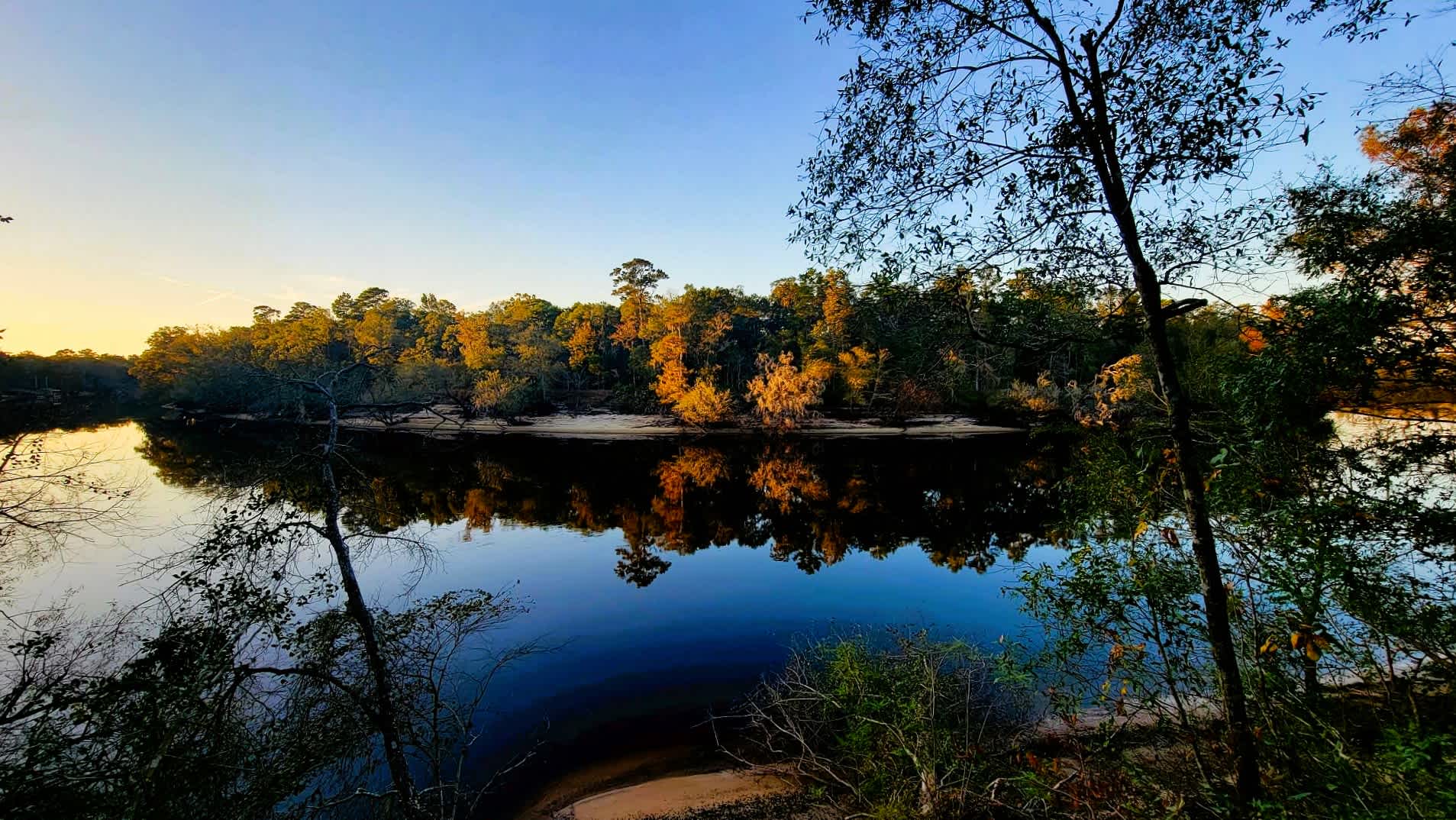 Your View of the Hatch Bend On Your Left & Natural Preserve Across the River.  