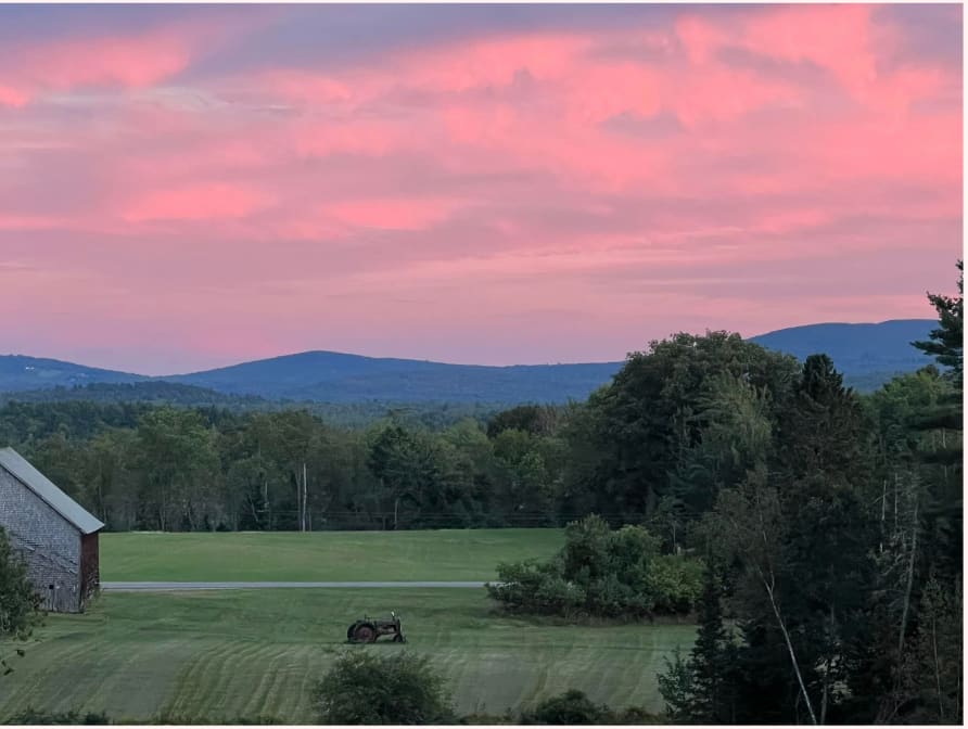 Upper field overlooking Dixmont mountains